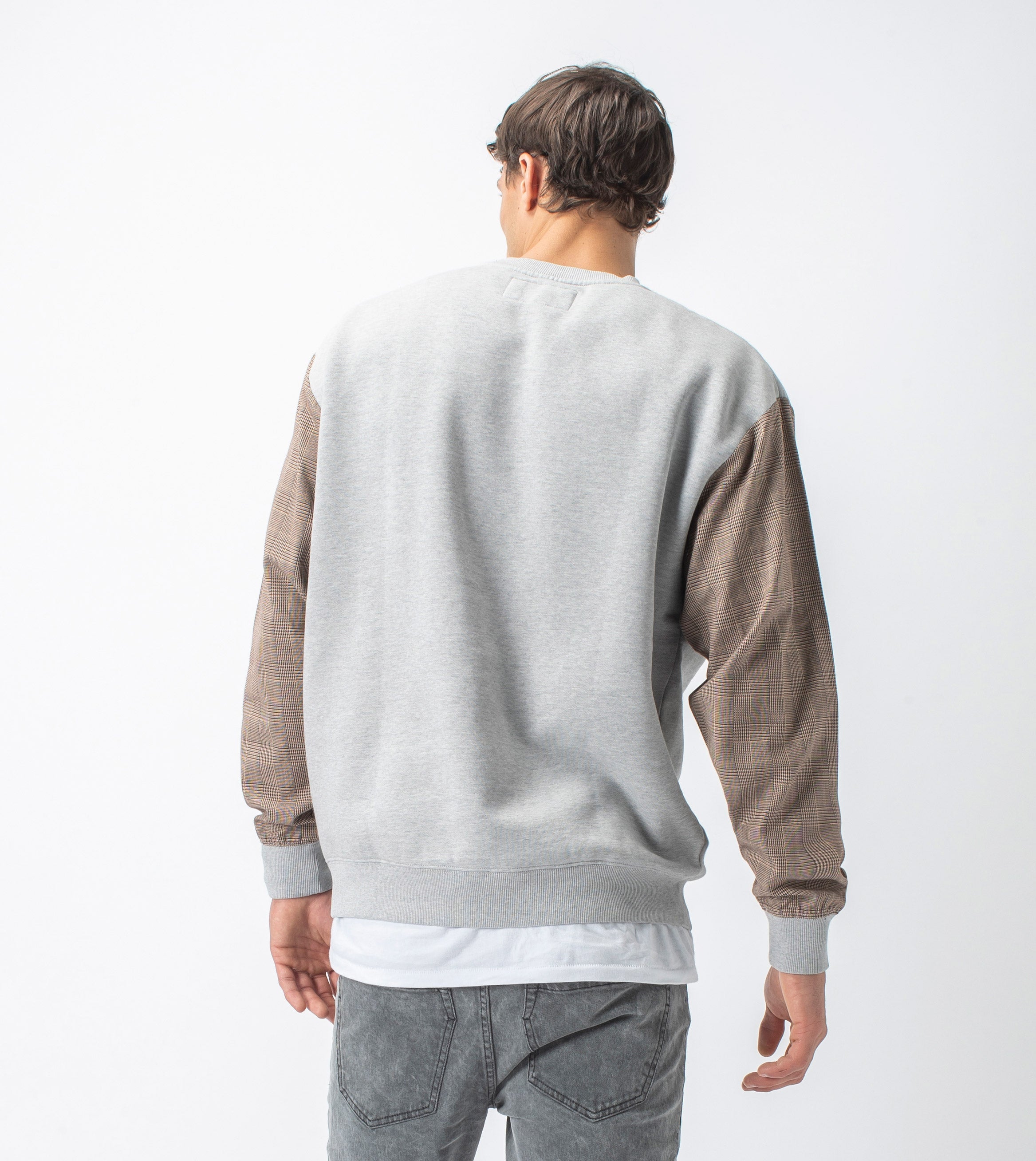 Media Crew Sweat Silver Marle/Timber