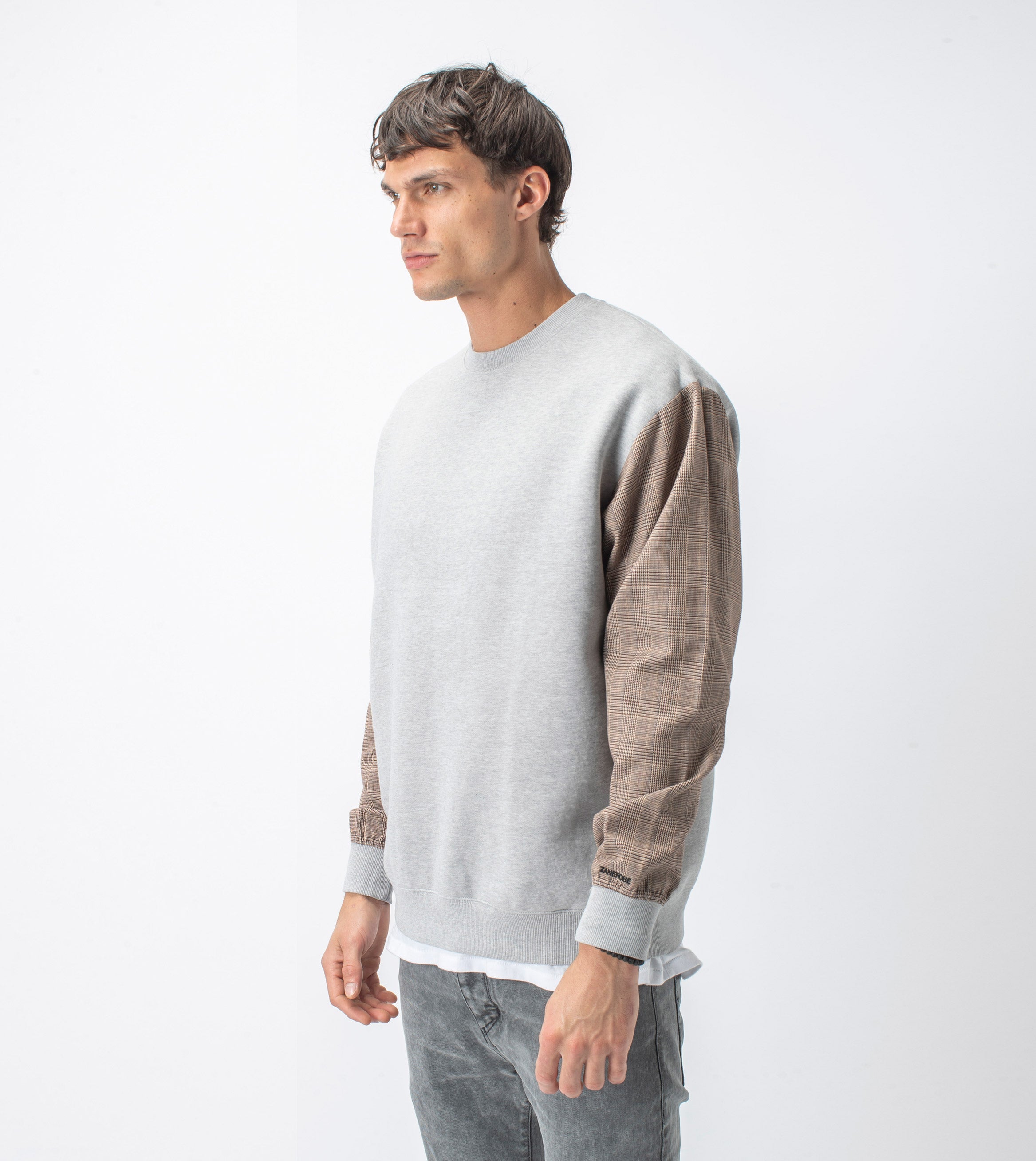 Media Crew Sweat Silver Marle/Timber