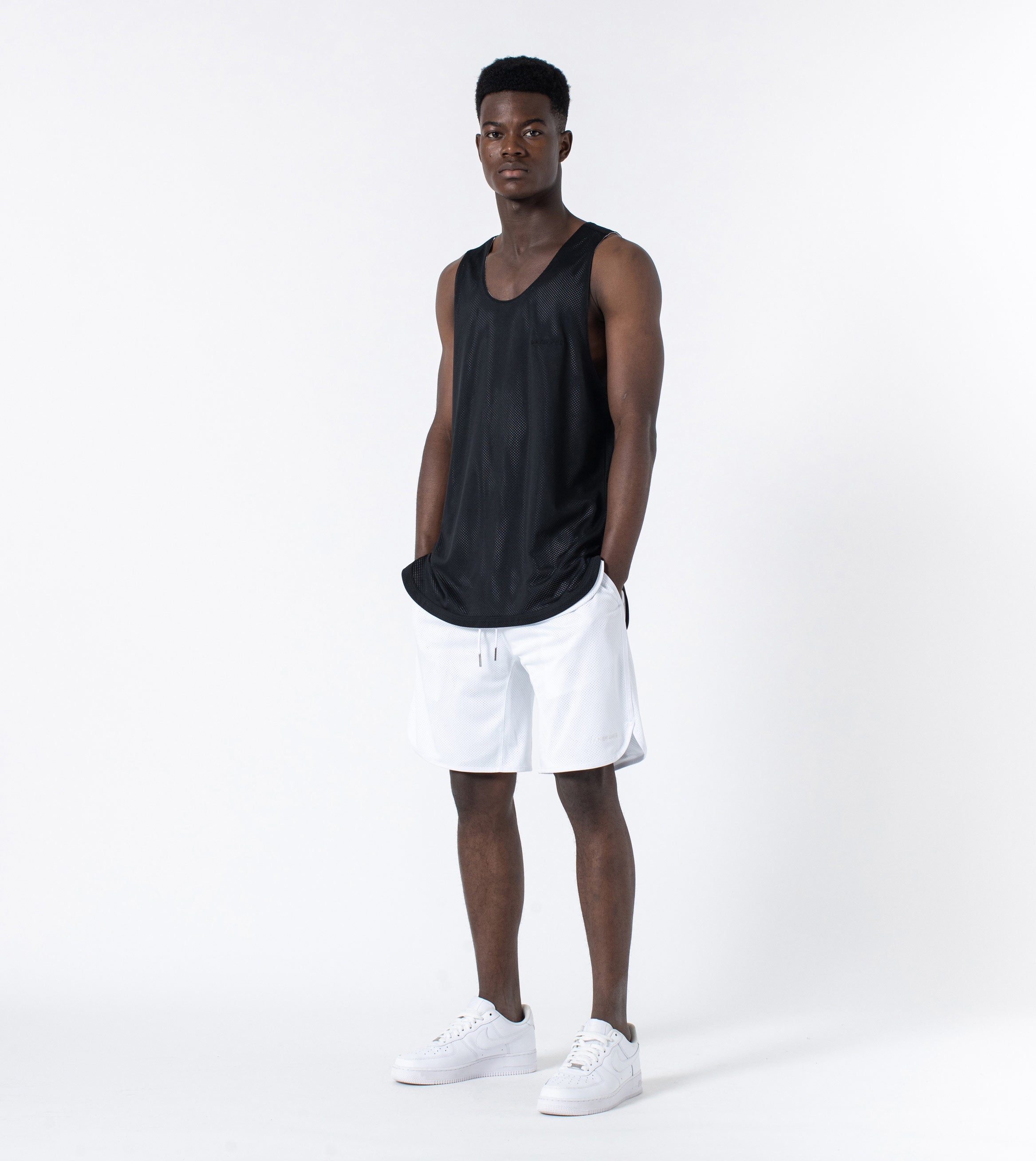 Mesh Basketball Short White