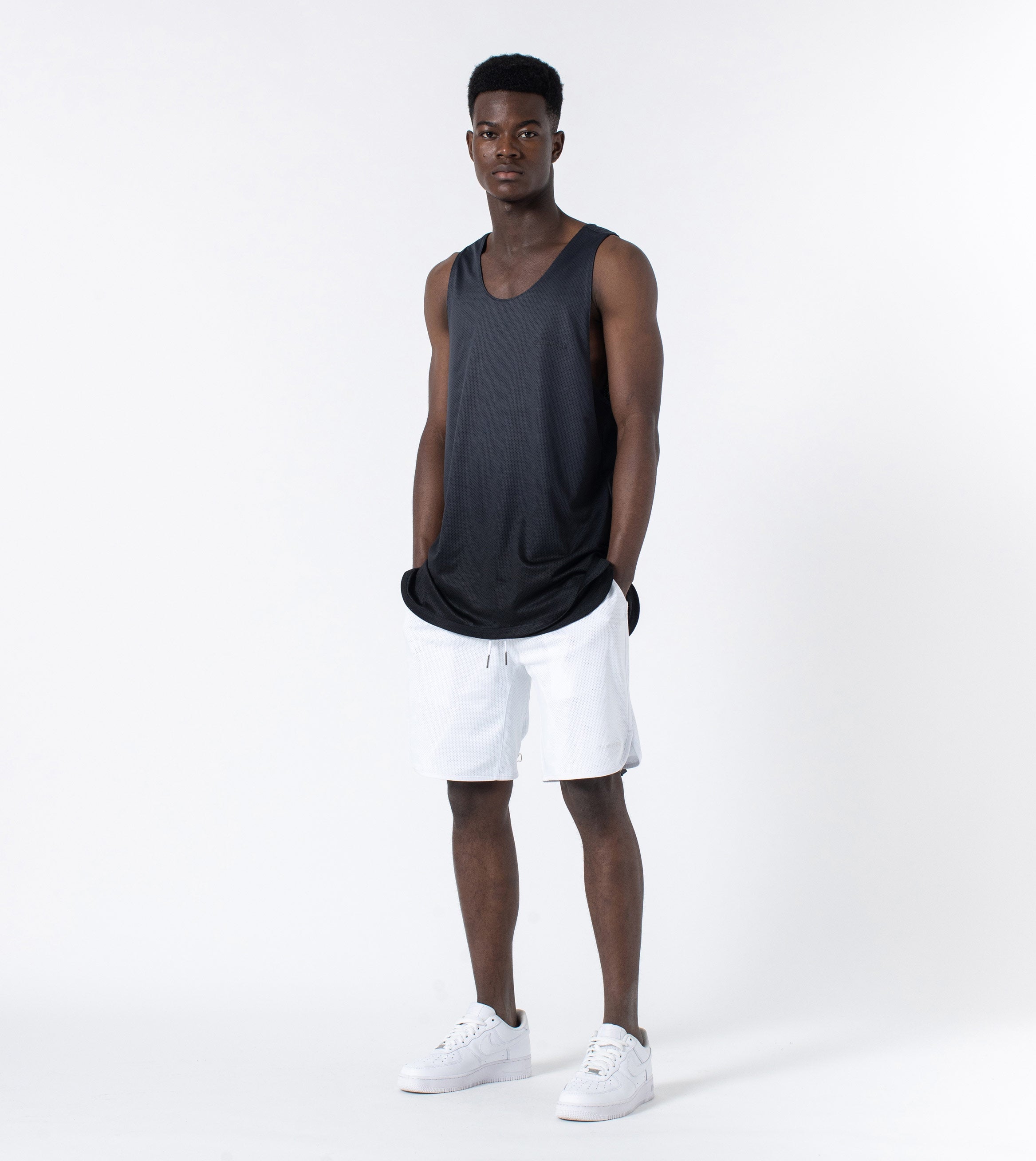 Ombre Mesh Rugger Tank Black/Grey