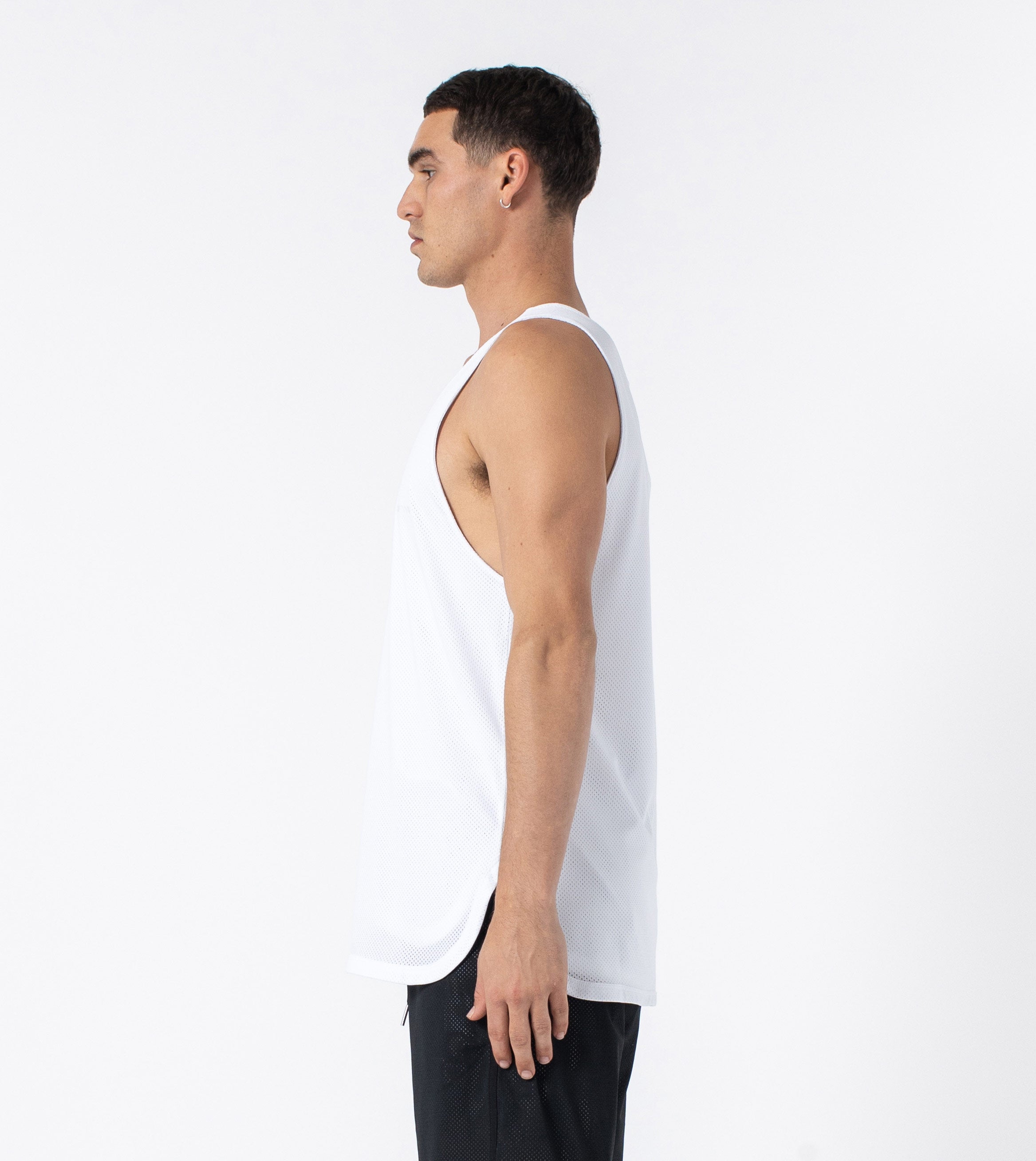 Mesh Rugger Tank White