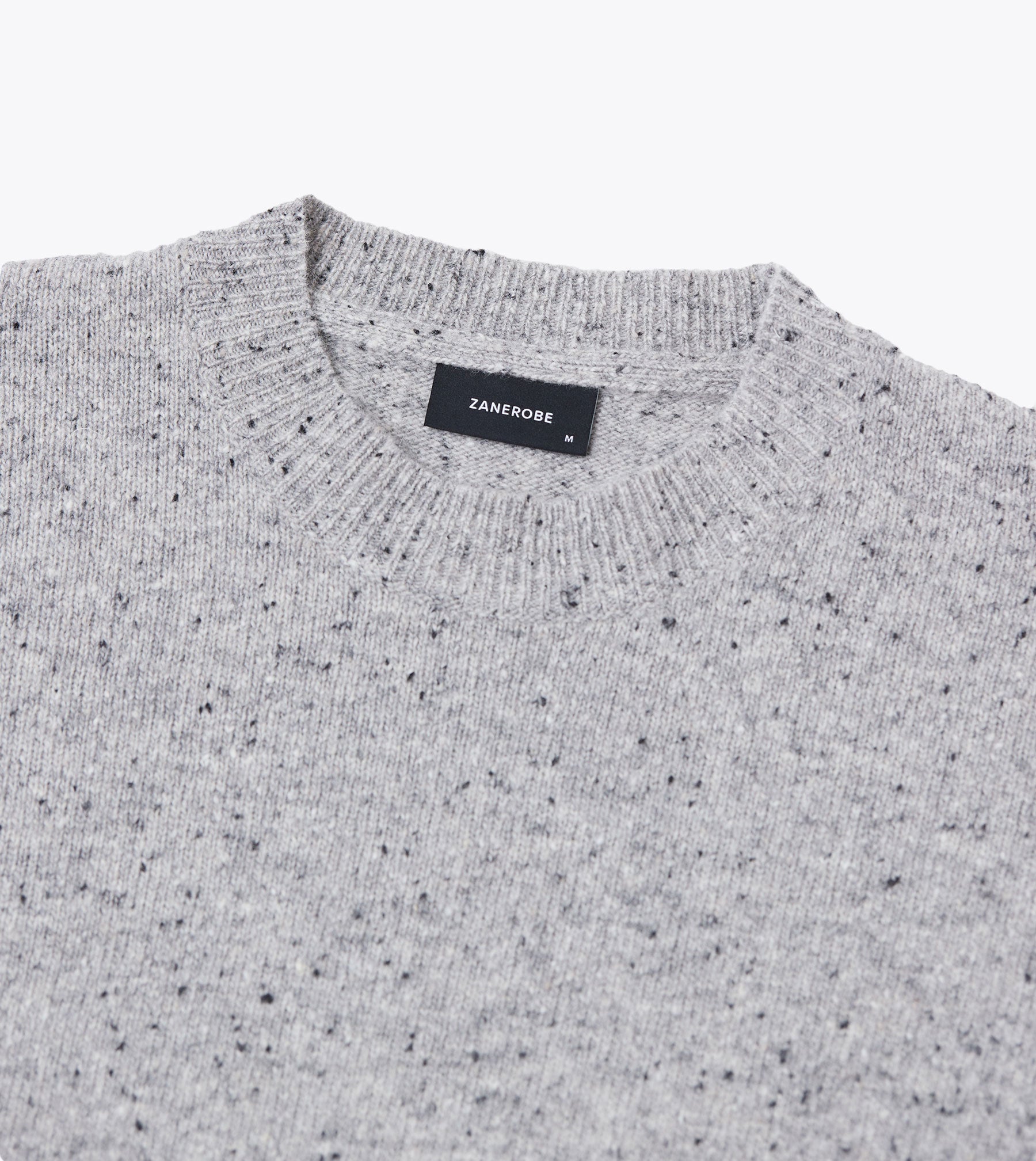 OS Crew Knit Grey Flec
