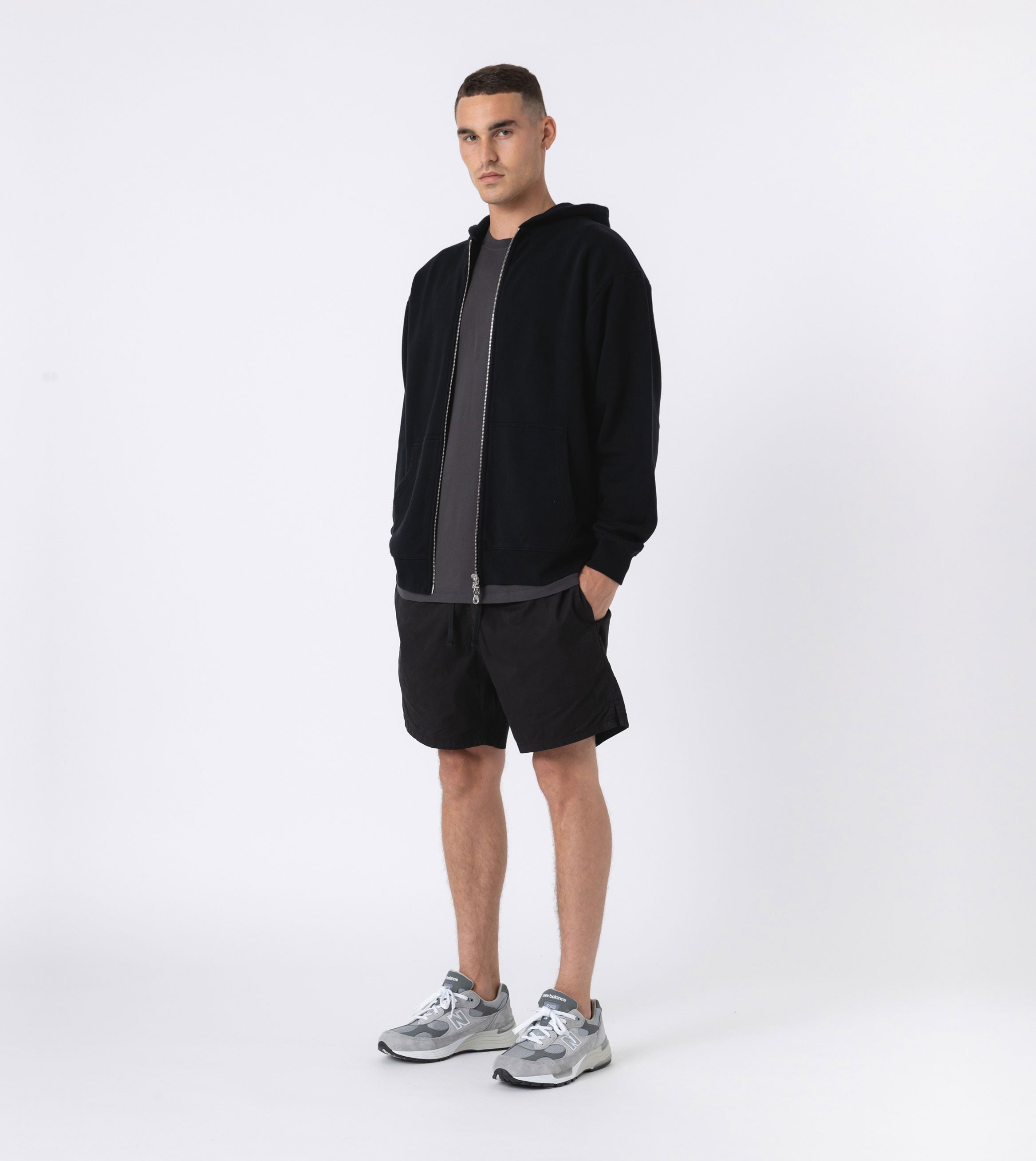 Orgo Hood Zip Sweat Black