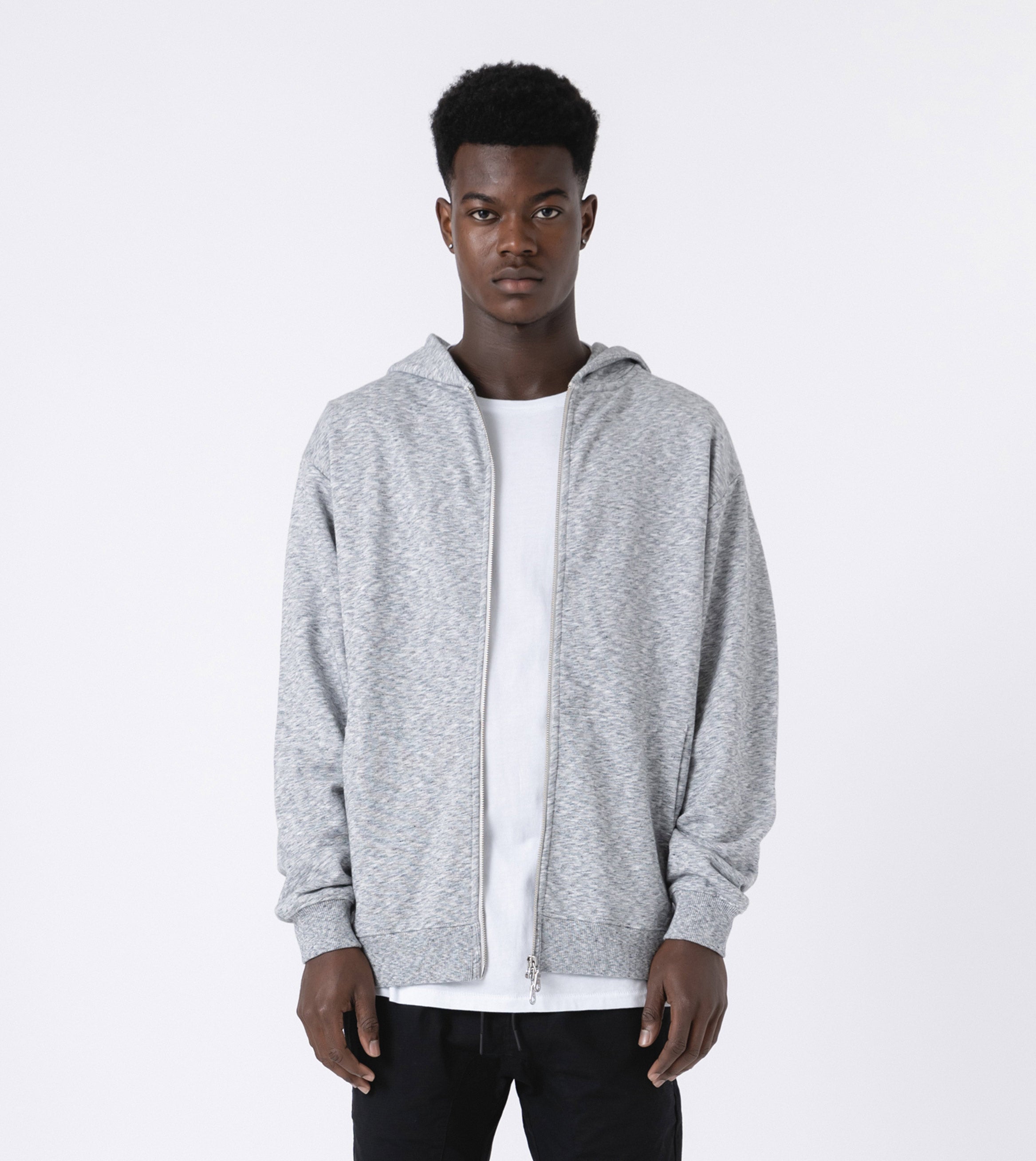 Orgo Hood Zip Sweat White Noise