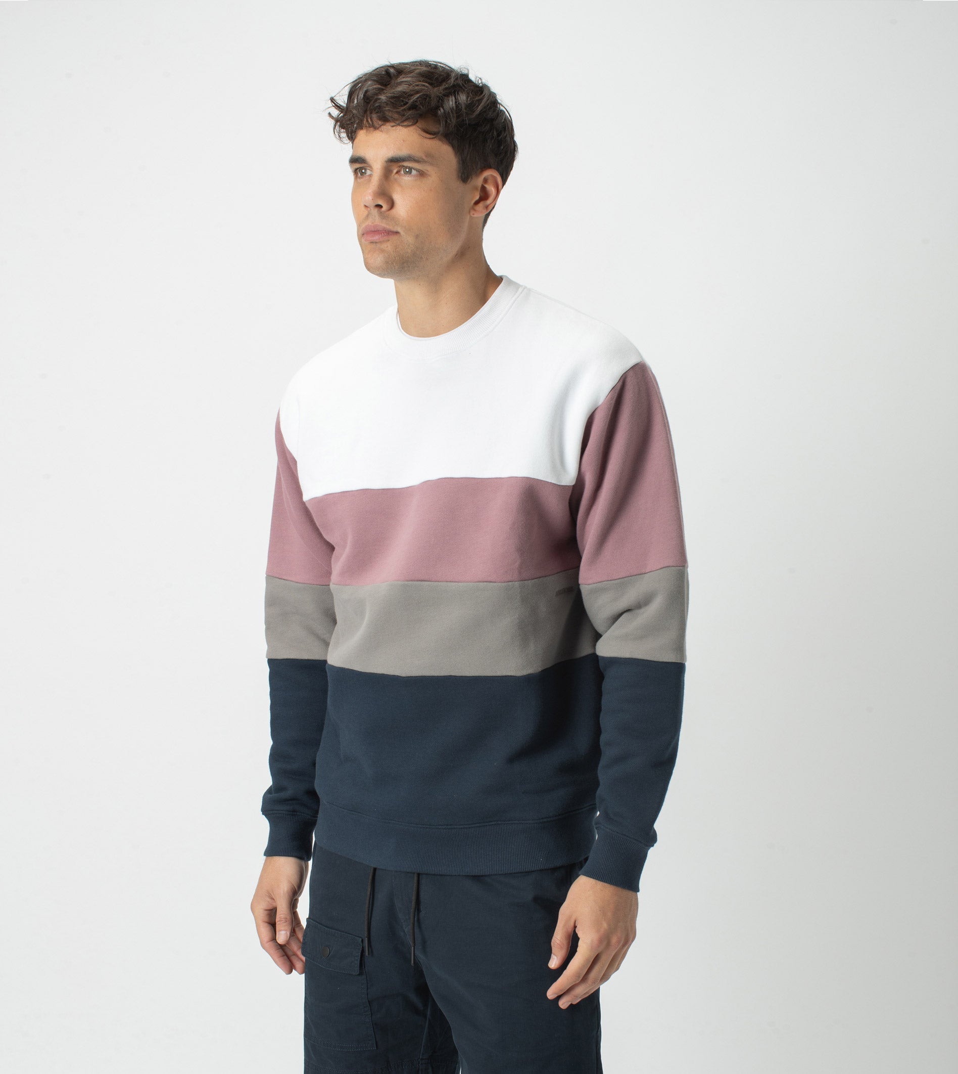 Panel Crew Sweat White/Dk Musk - Sale