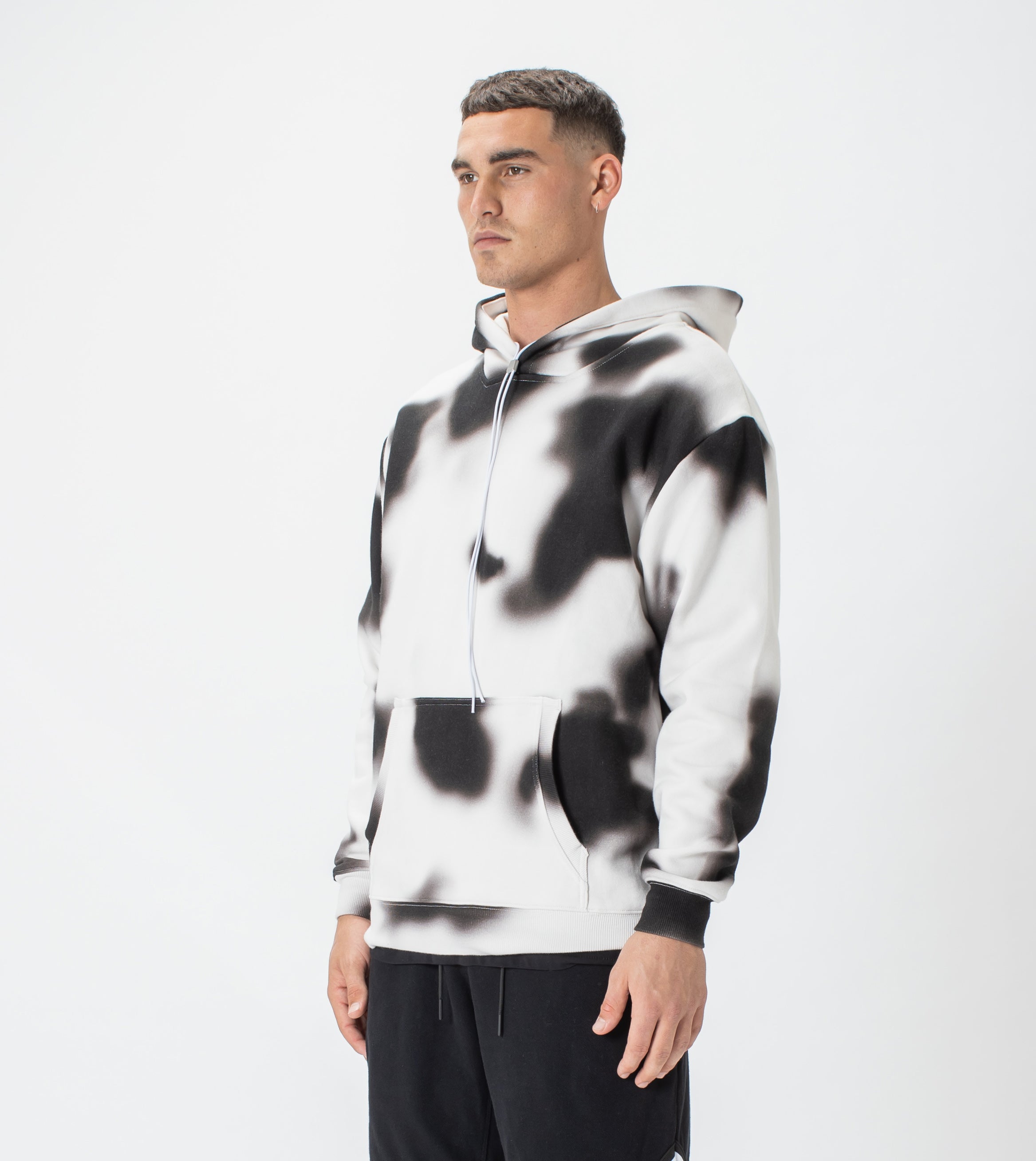 Patch Lowgo Hood Sweat Milk/Black