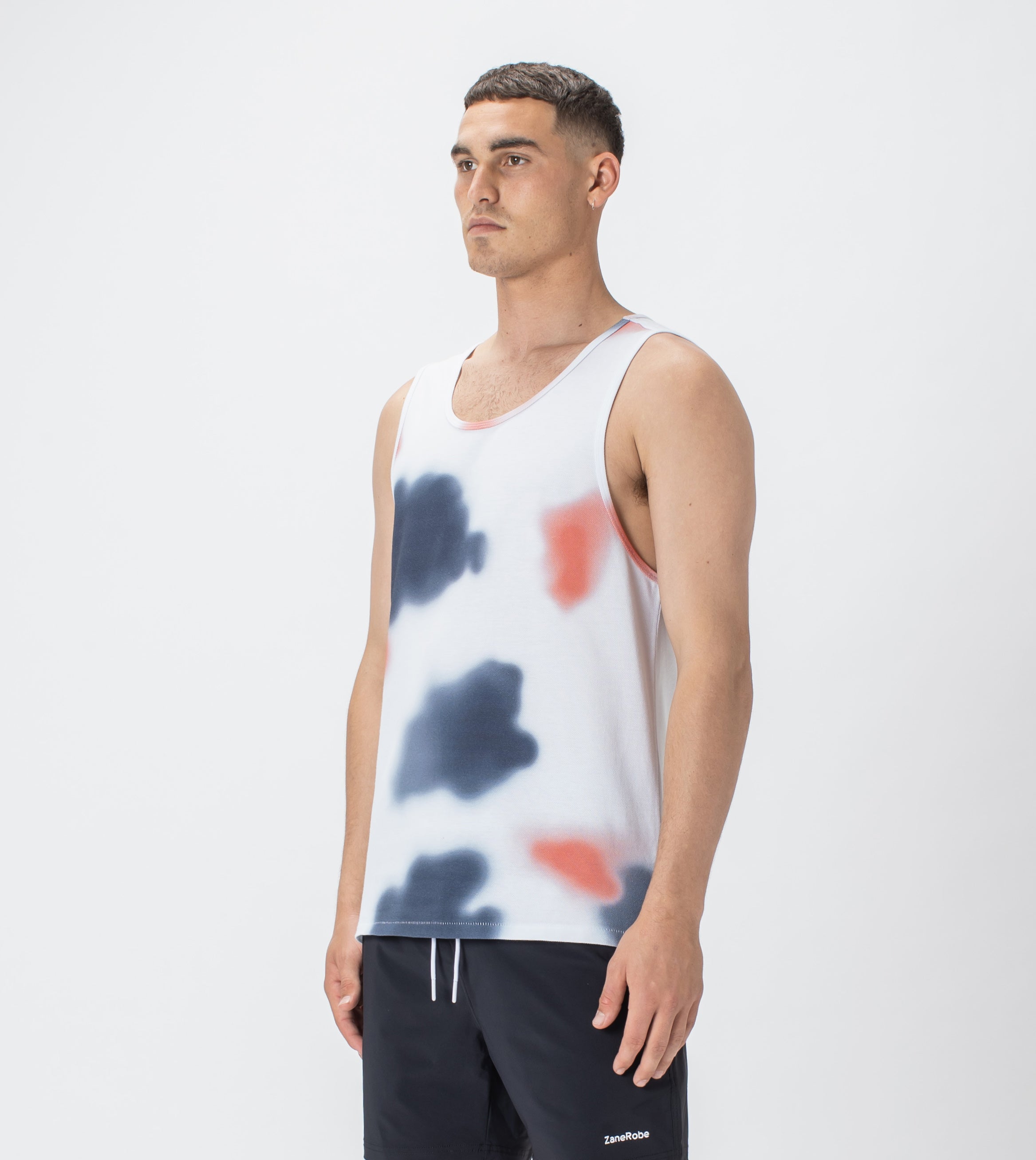Patch Pique Rugger Tank White/Multi - Sale
