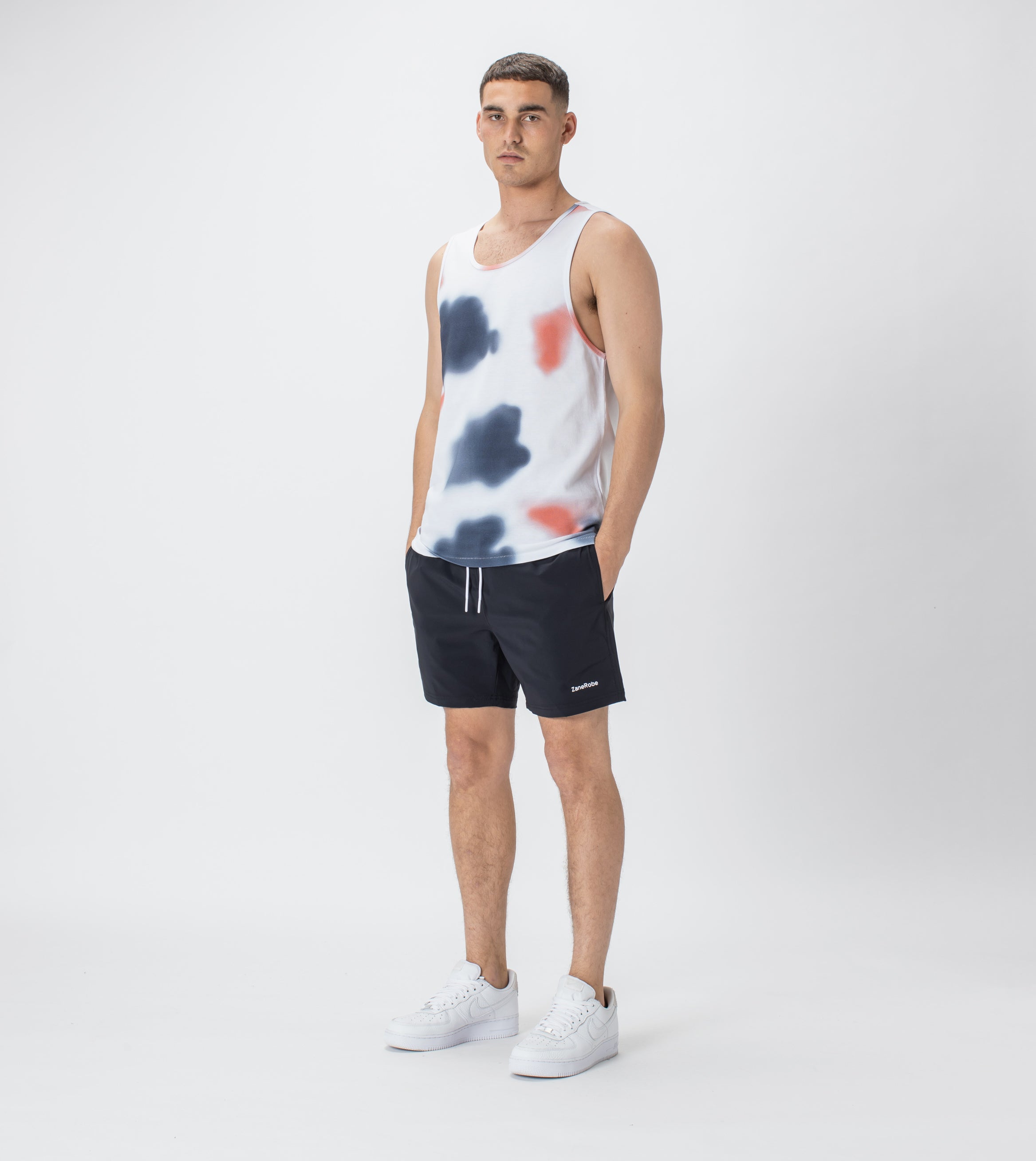 Patch Pique Rugger Tank White/Multi - Sale