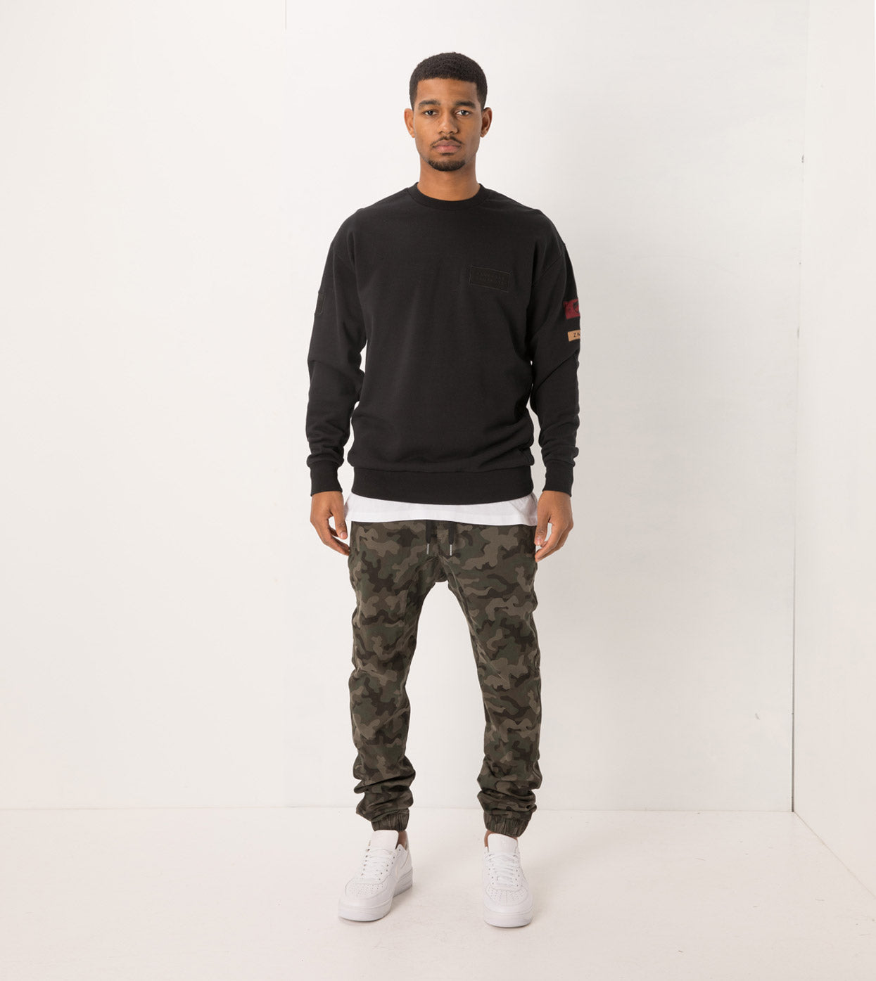Patch Rugger Crew Sweat Black