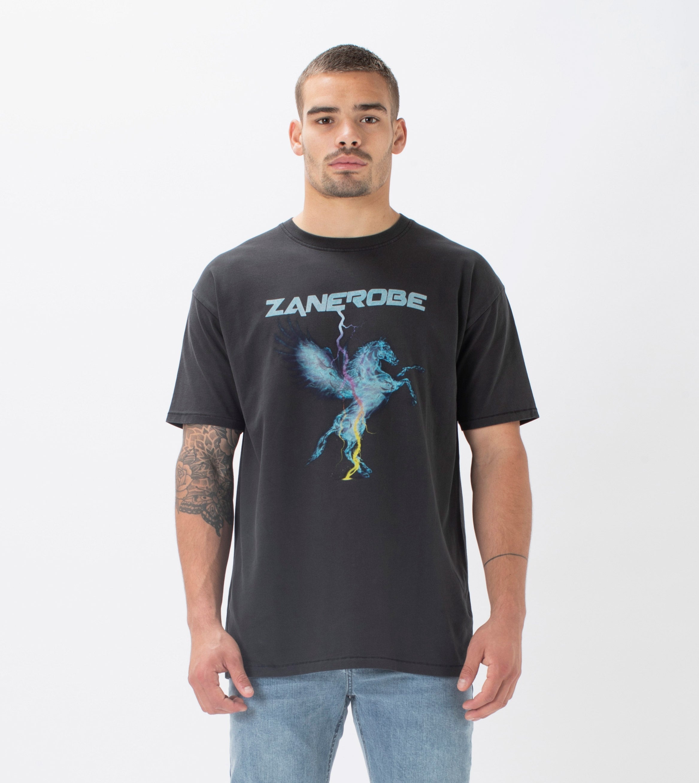 Pegasus Box Tee GD Black