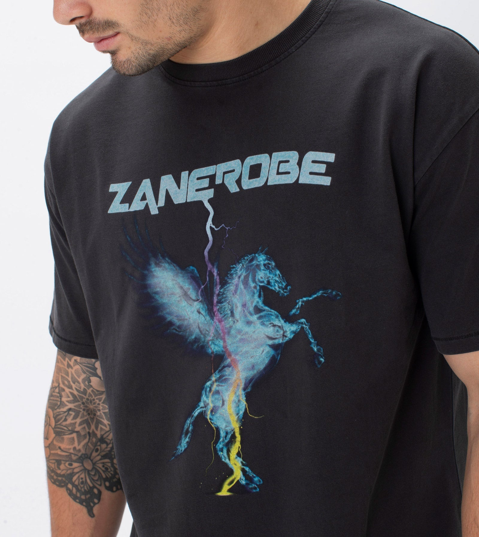 Pegasus Box Tee GD Black