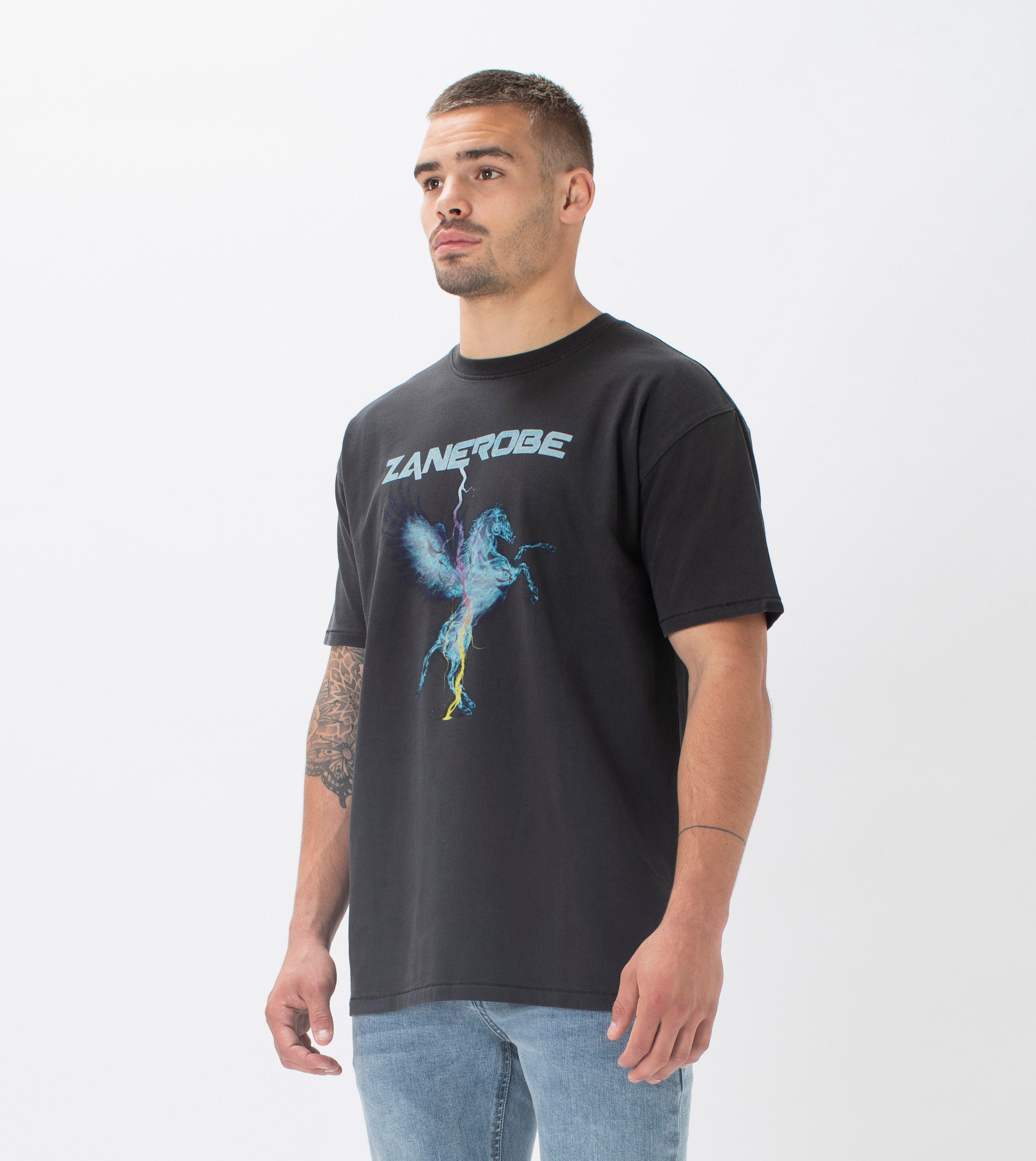 Pegasus Box Tee GD Black