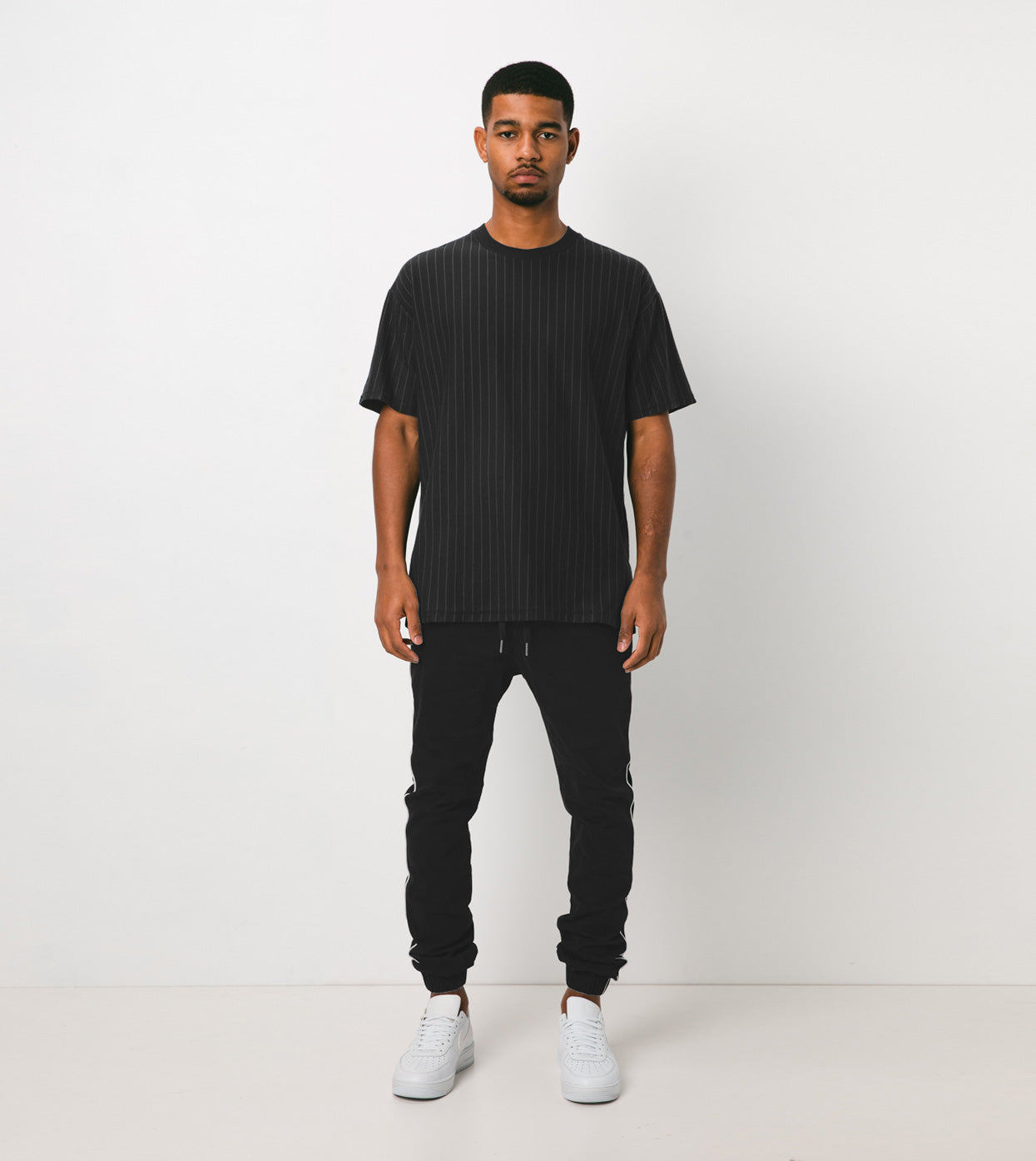 Pinstripe Box Tee Black/Vintage Black