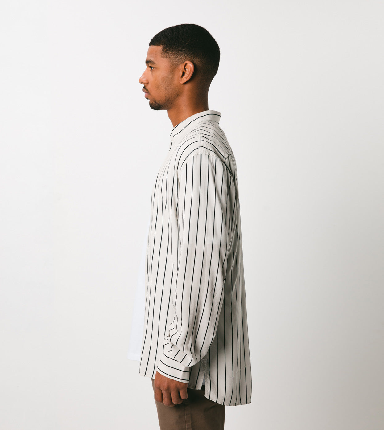 Pinstripe LS Shirt Shell/Black - Sale