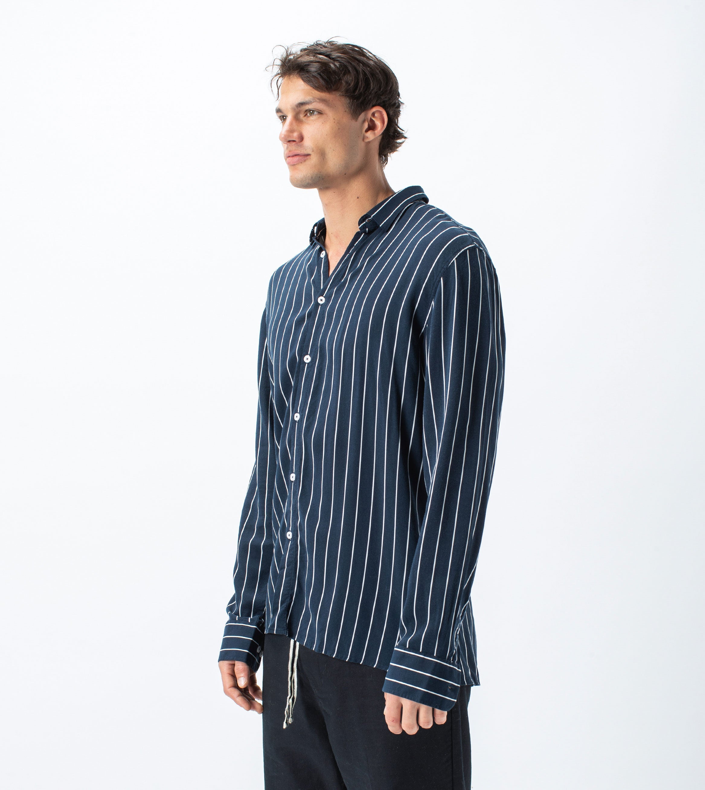 Pinstripe LS Shirt Ink/Milk - Sale