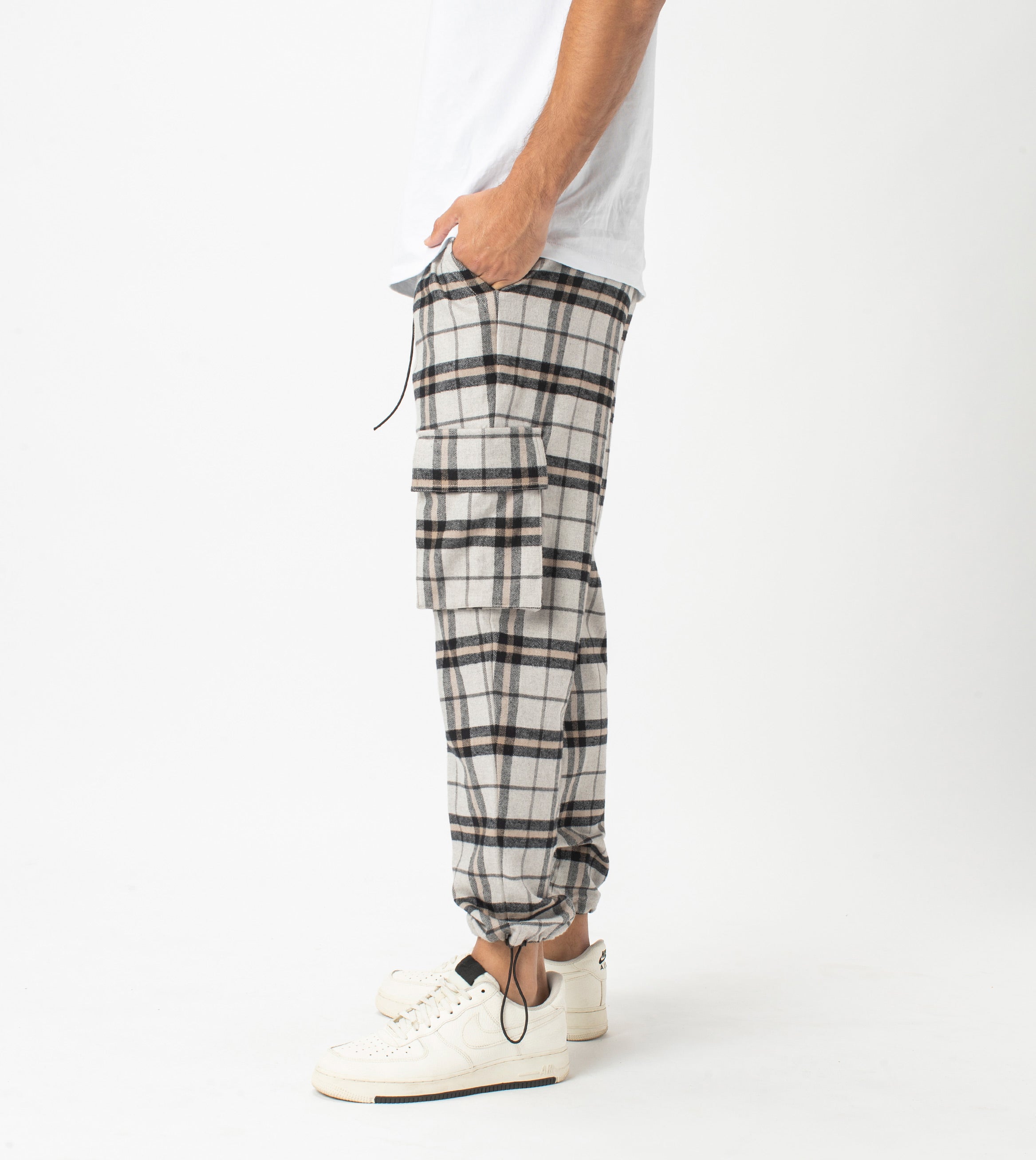 Plaid Jumpa Cargo Pant Ash/Sandstone
