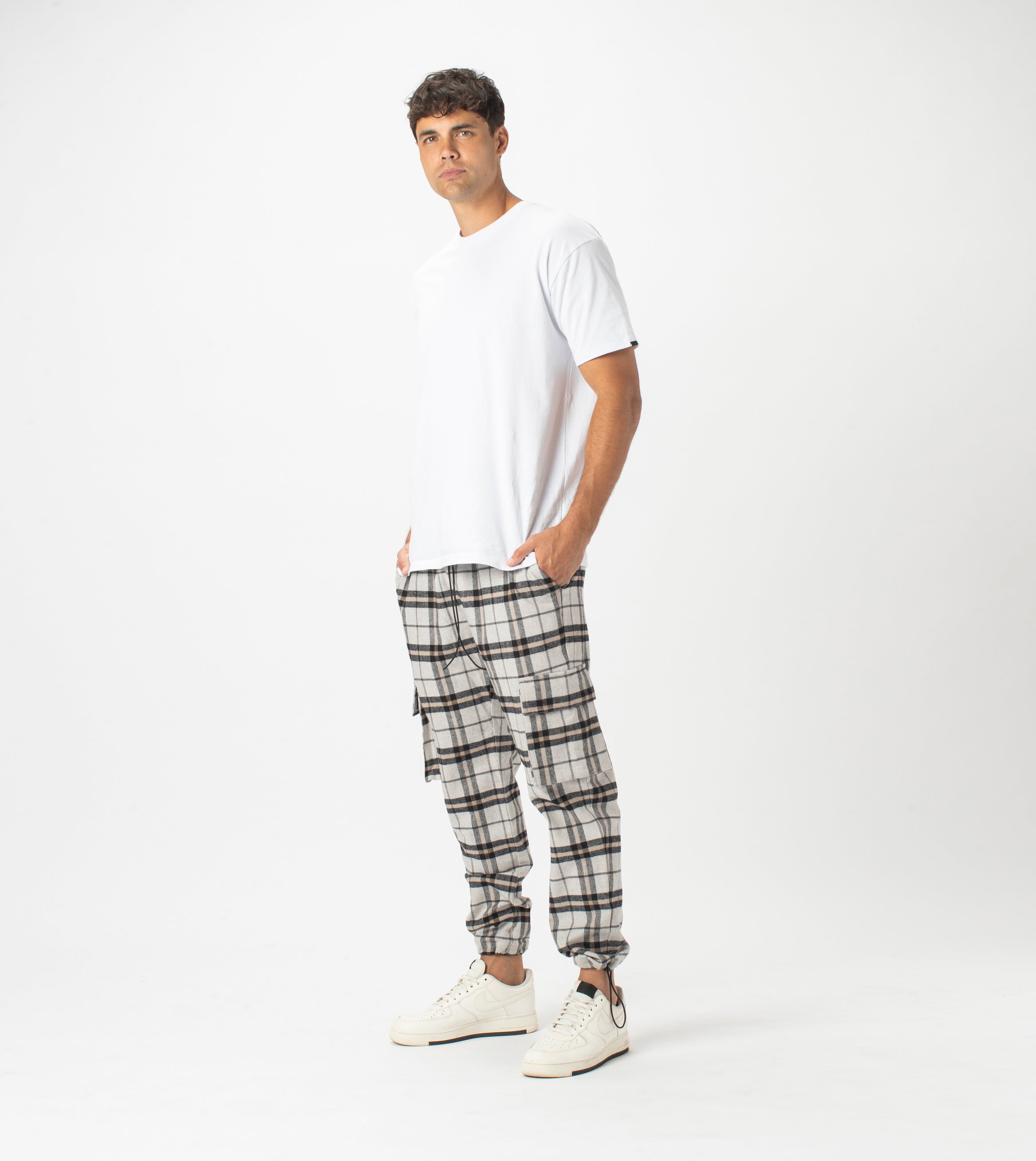 Plaid Jumpa Cargo Pant Ash/Sandstone
