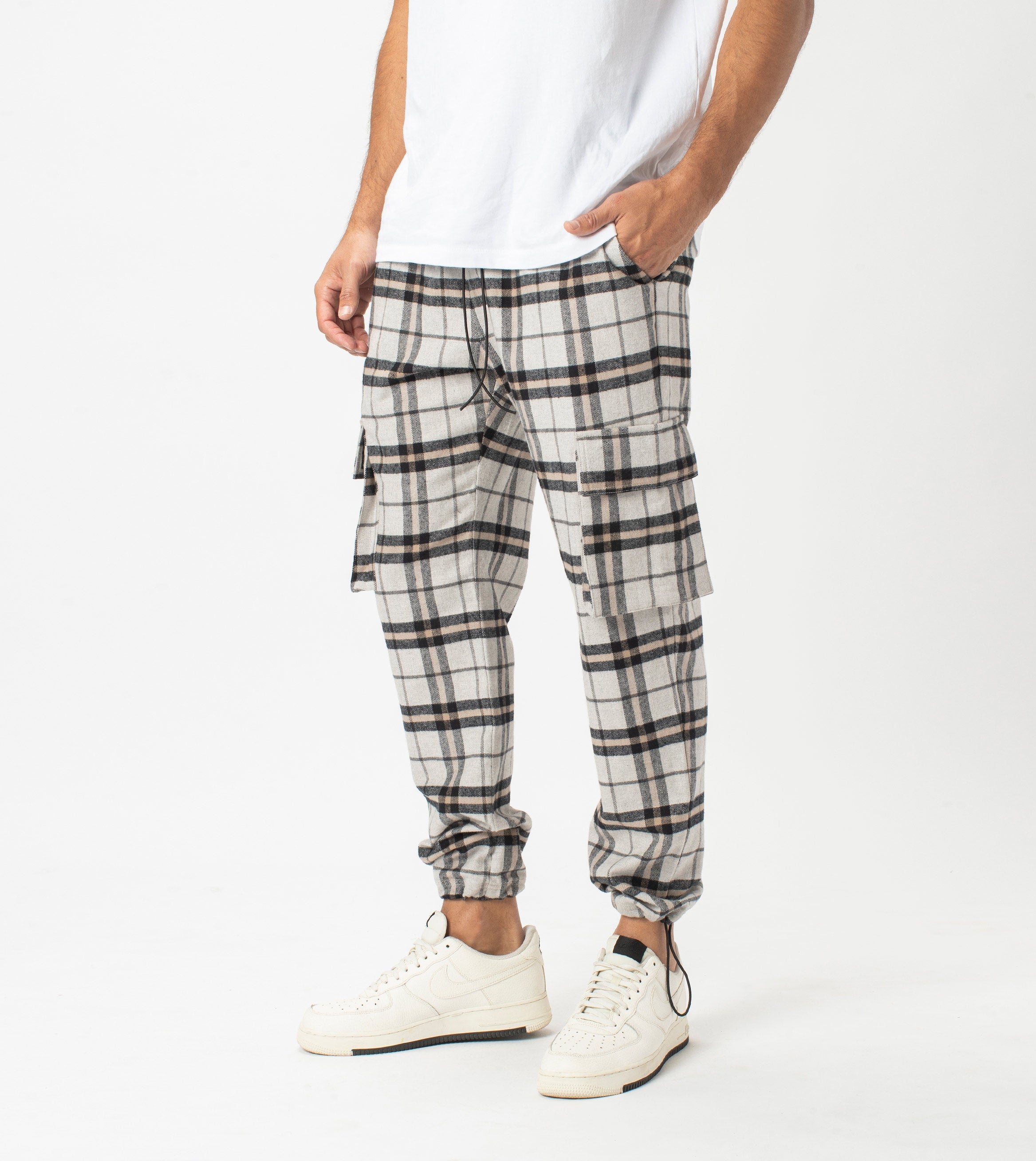 Plaid Jumpa Cargo Pant Ash/Sandstone