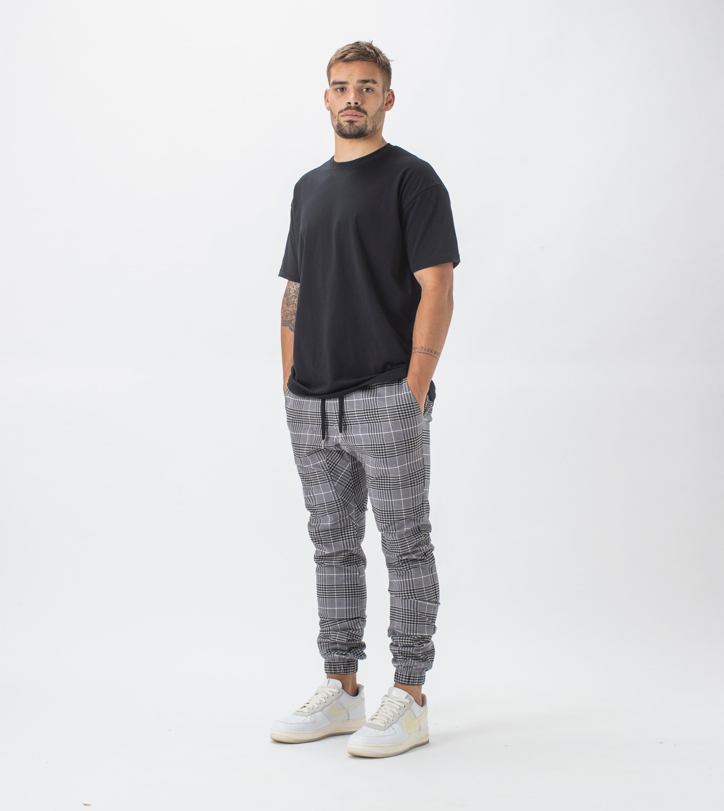 Plaid Sureshot Jogger Lt Grey/Black
