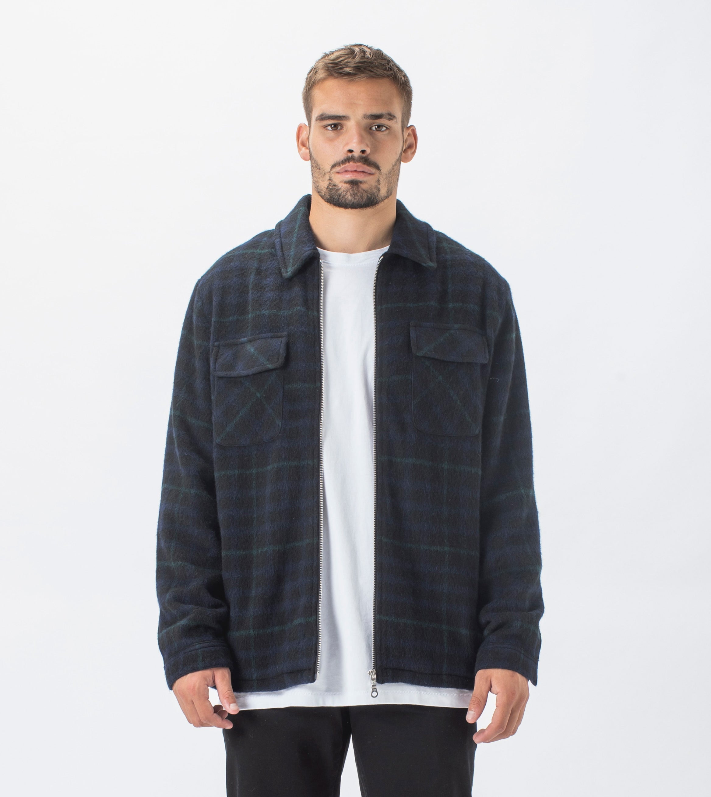 Plaid Work Jacket Forest/Ink