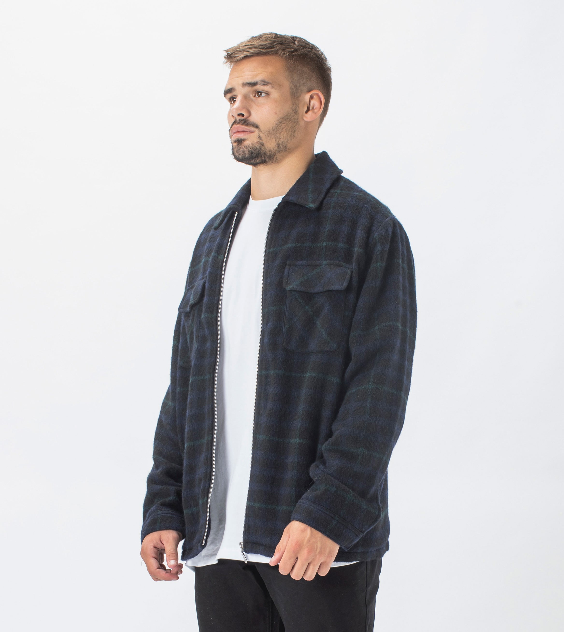 Plaid Work Jacket Forest/Ink