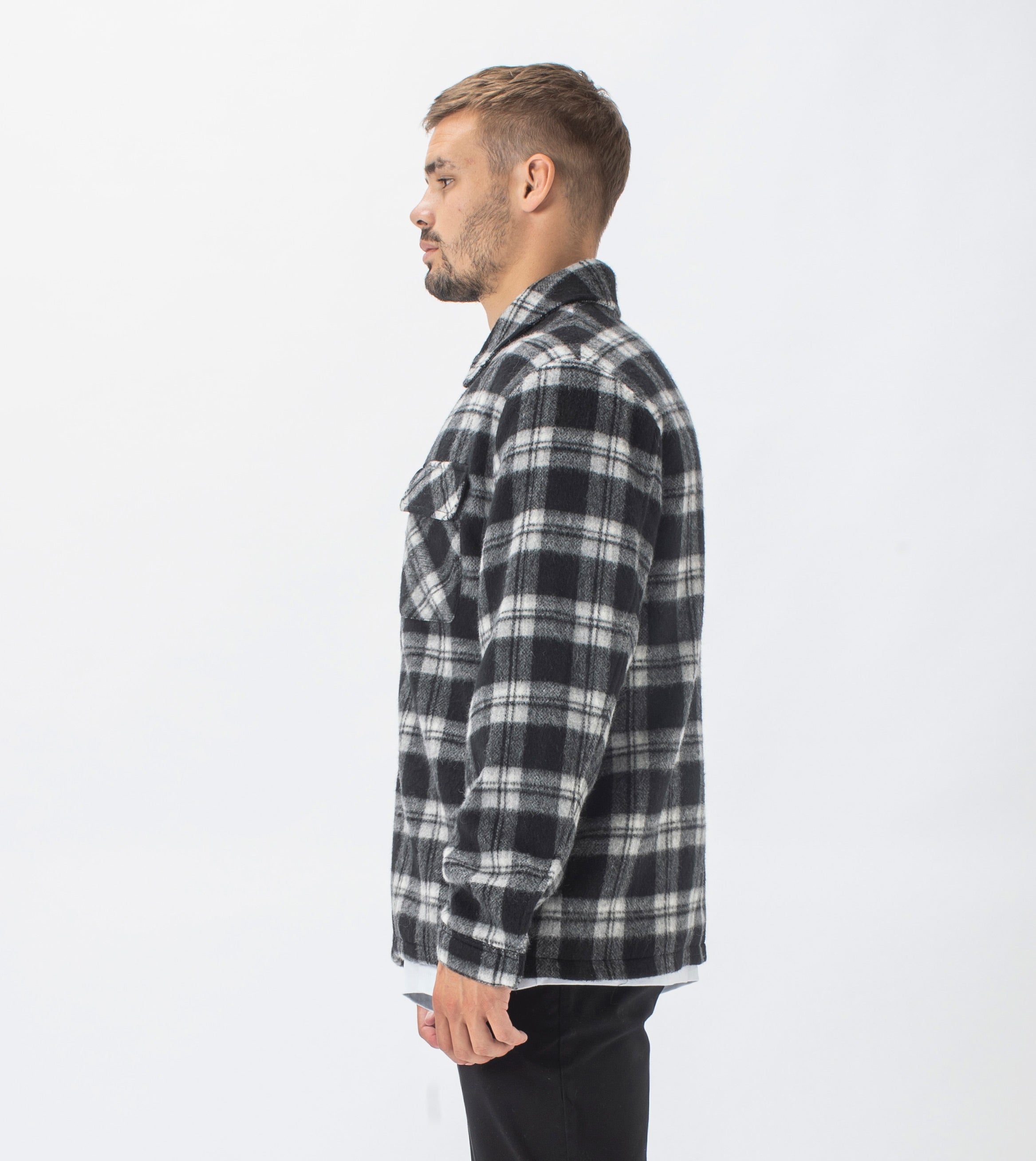Plaid Work Jacket Grey