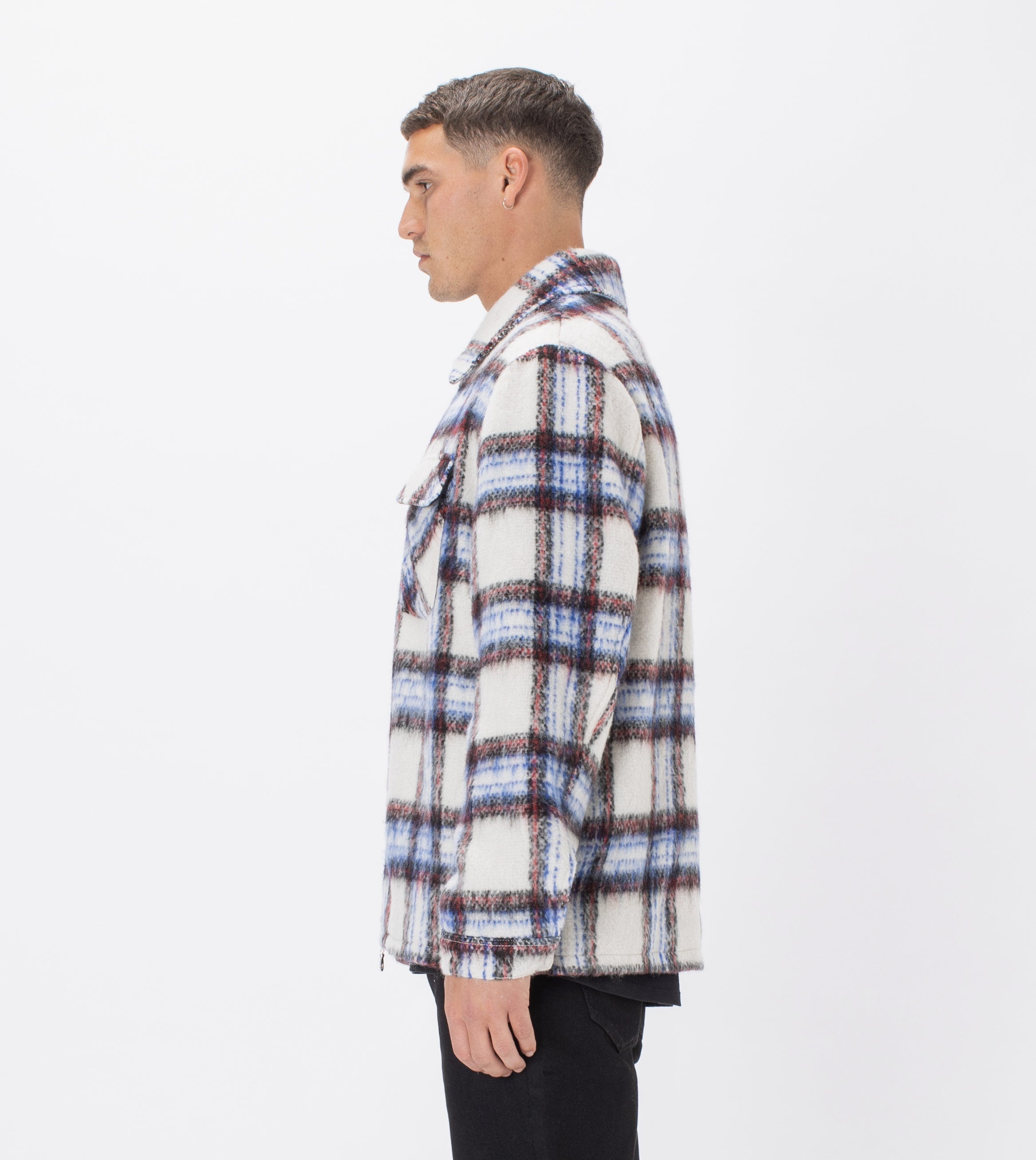 Plaid Work Jacket Milk/Brown