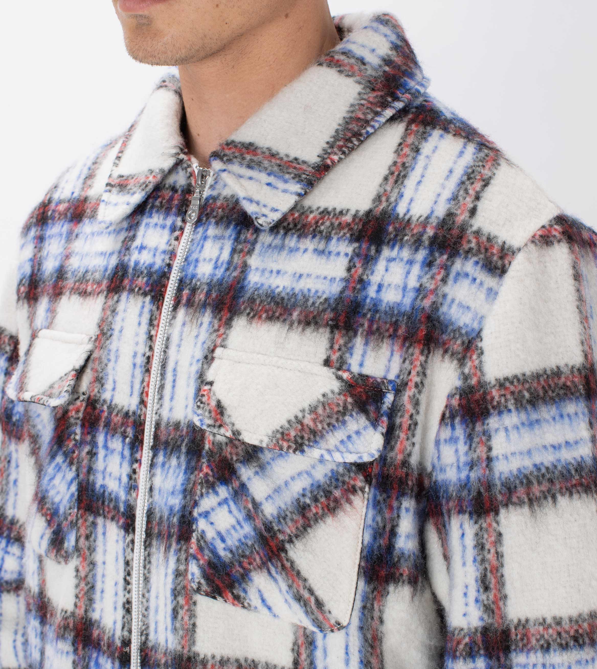 Plaid Work Jacket Milk/Brown