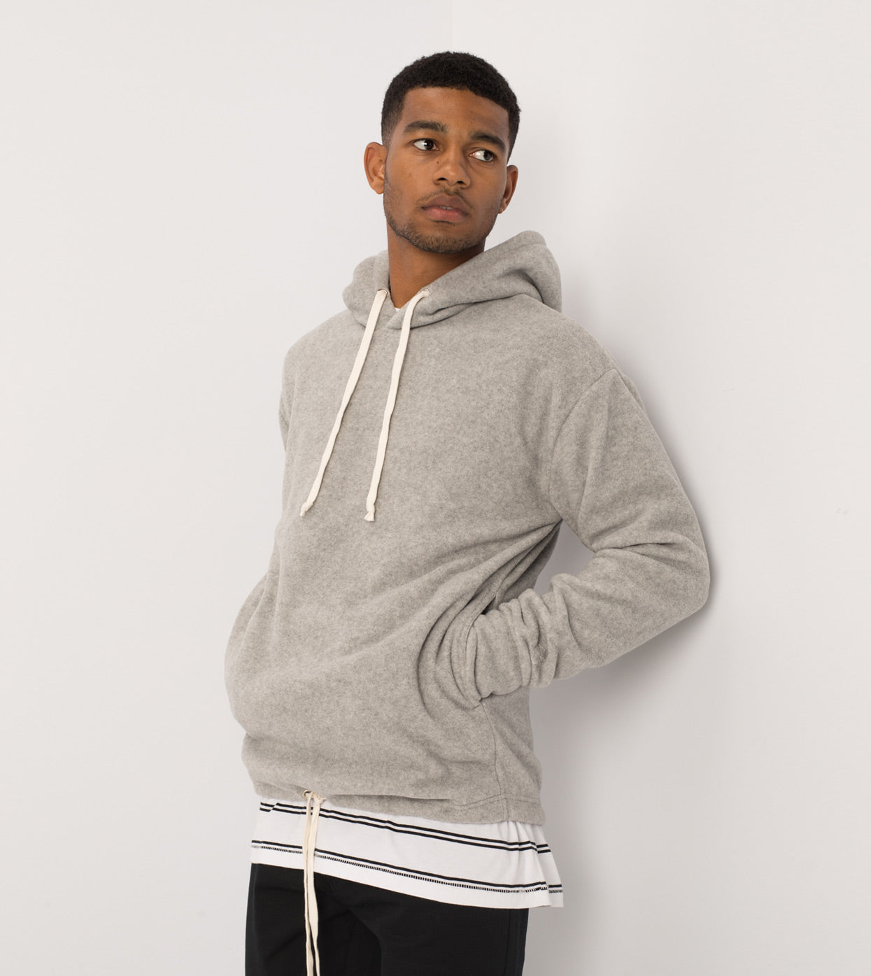 Polar Rugger Hood Sweat Grey Marle - Sale