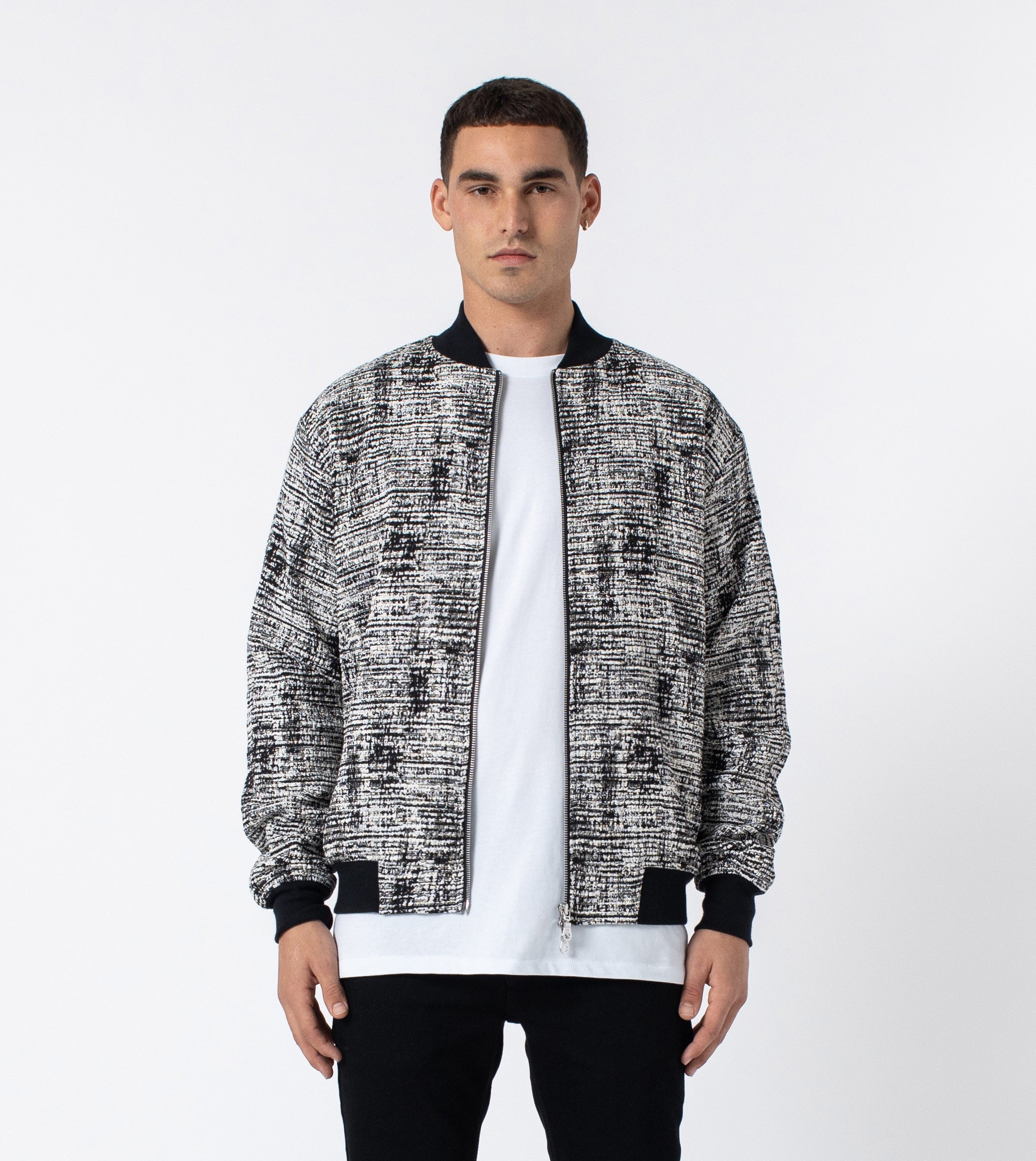 Static Zane Bomber Jacket Black/White