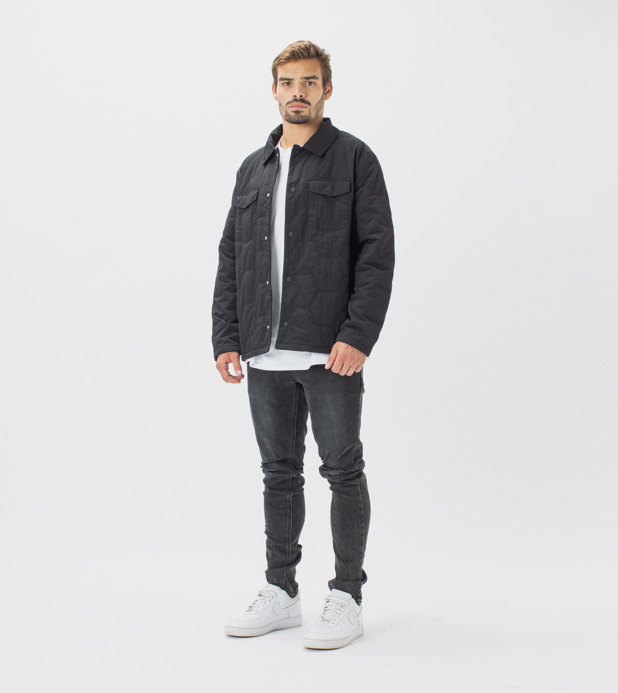 Quilt Shell Jacket Black