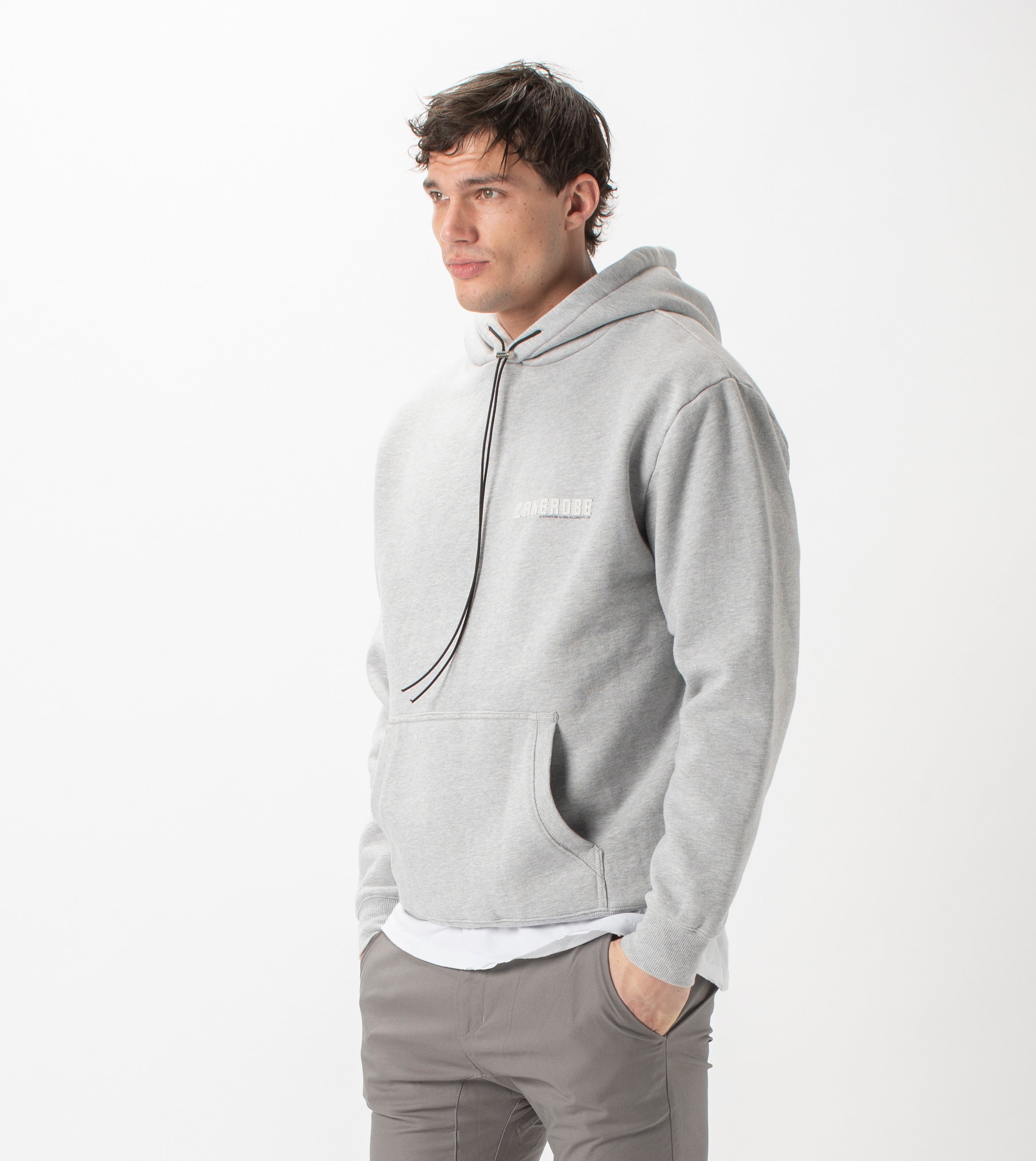 Racer Lowgo Hood Sweat Silver Marle