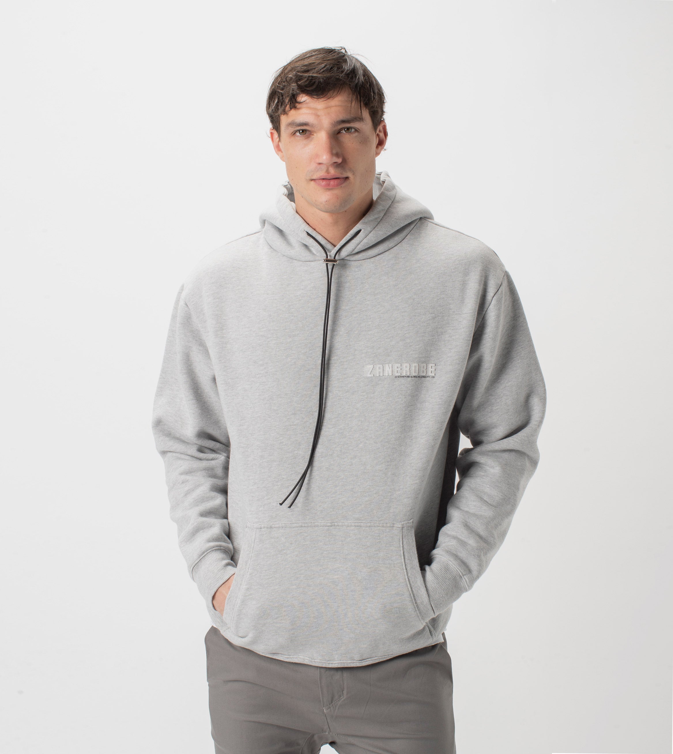 Racer Lowgo Hood Sweat Silver Marle