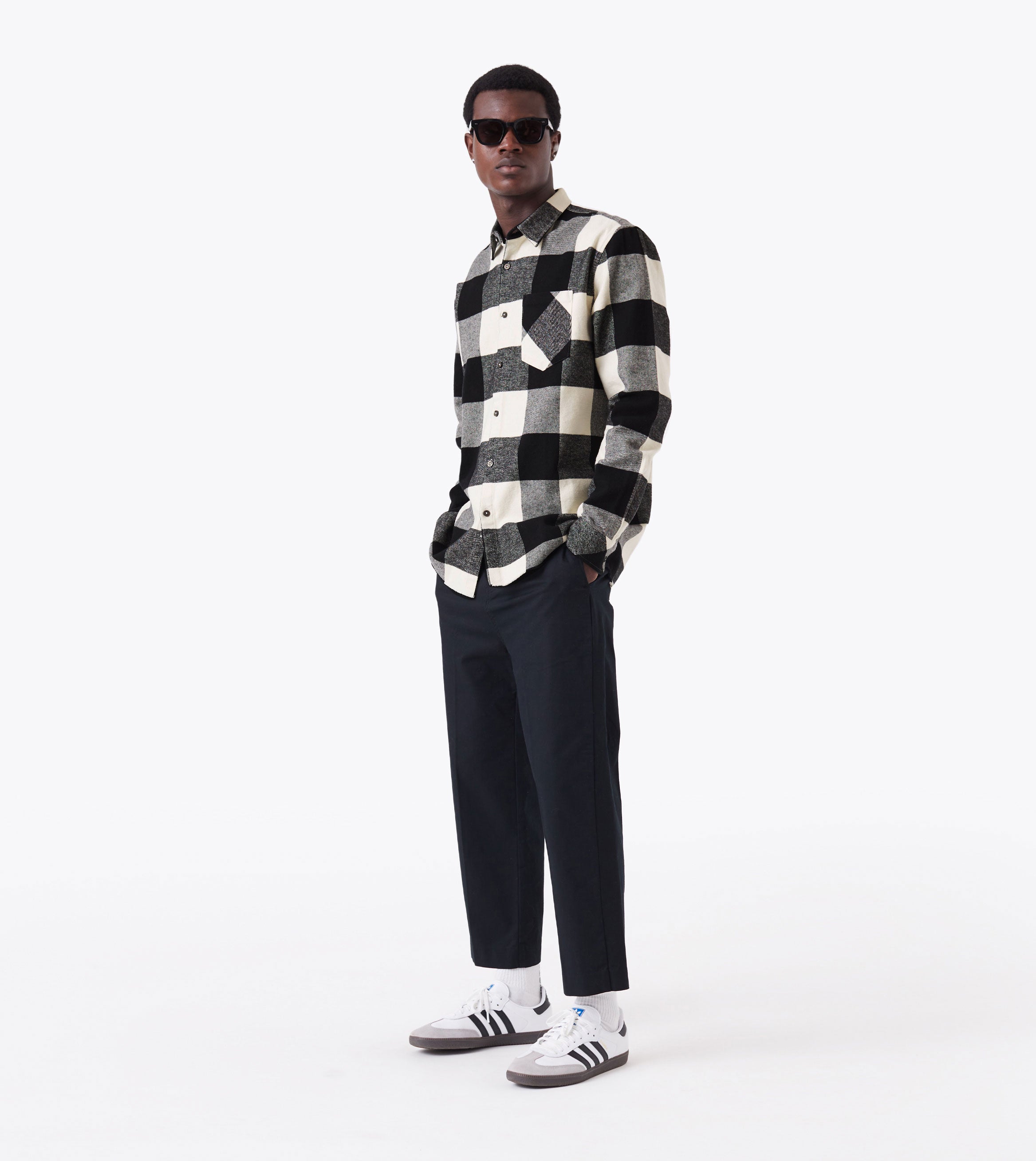 Raw OS Flannel Shirt Black/Vintage White