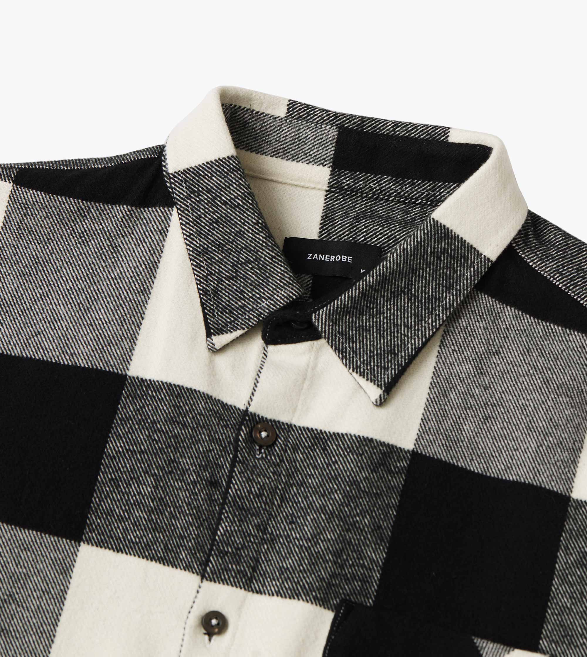 Raw OS Flannel Shirt Black/Vintage White