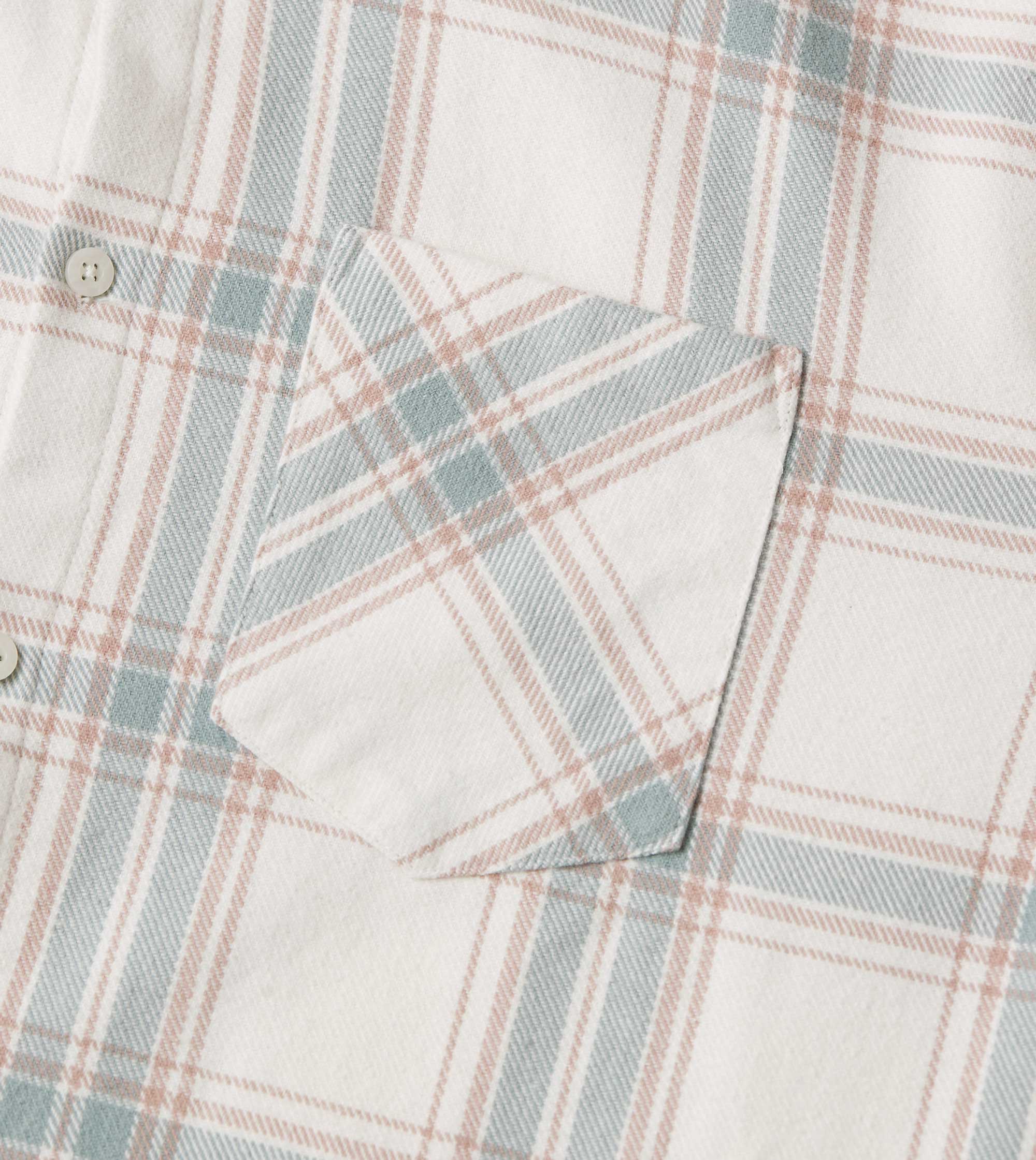 Raw OS Flannel Shirt Vintage White/Lt Blue