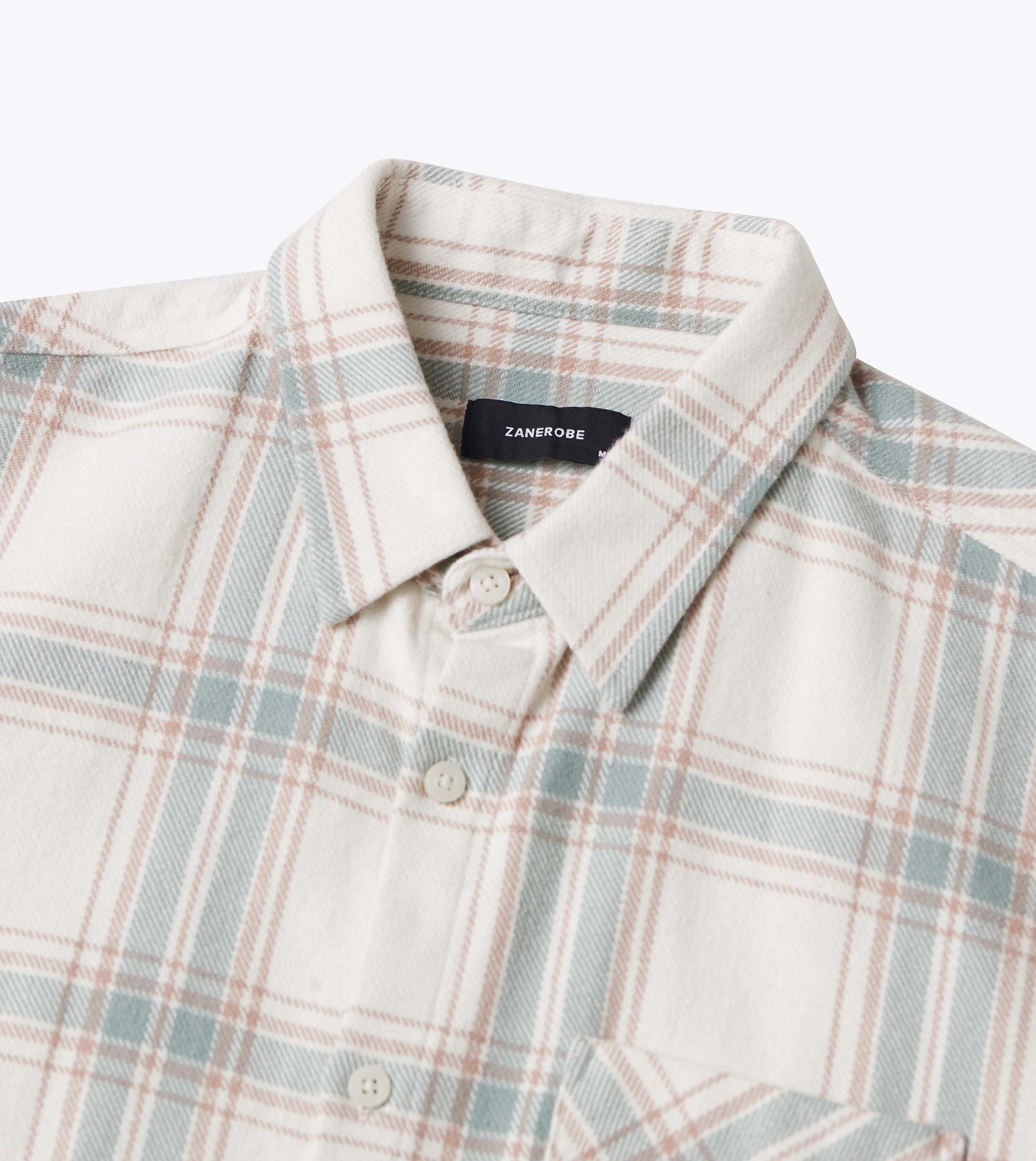 Raw OS Flannel Shirt Vintage White/Lt Blue