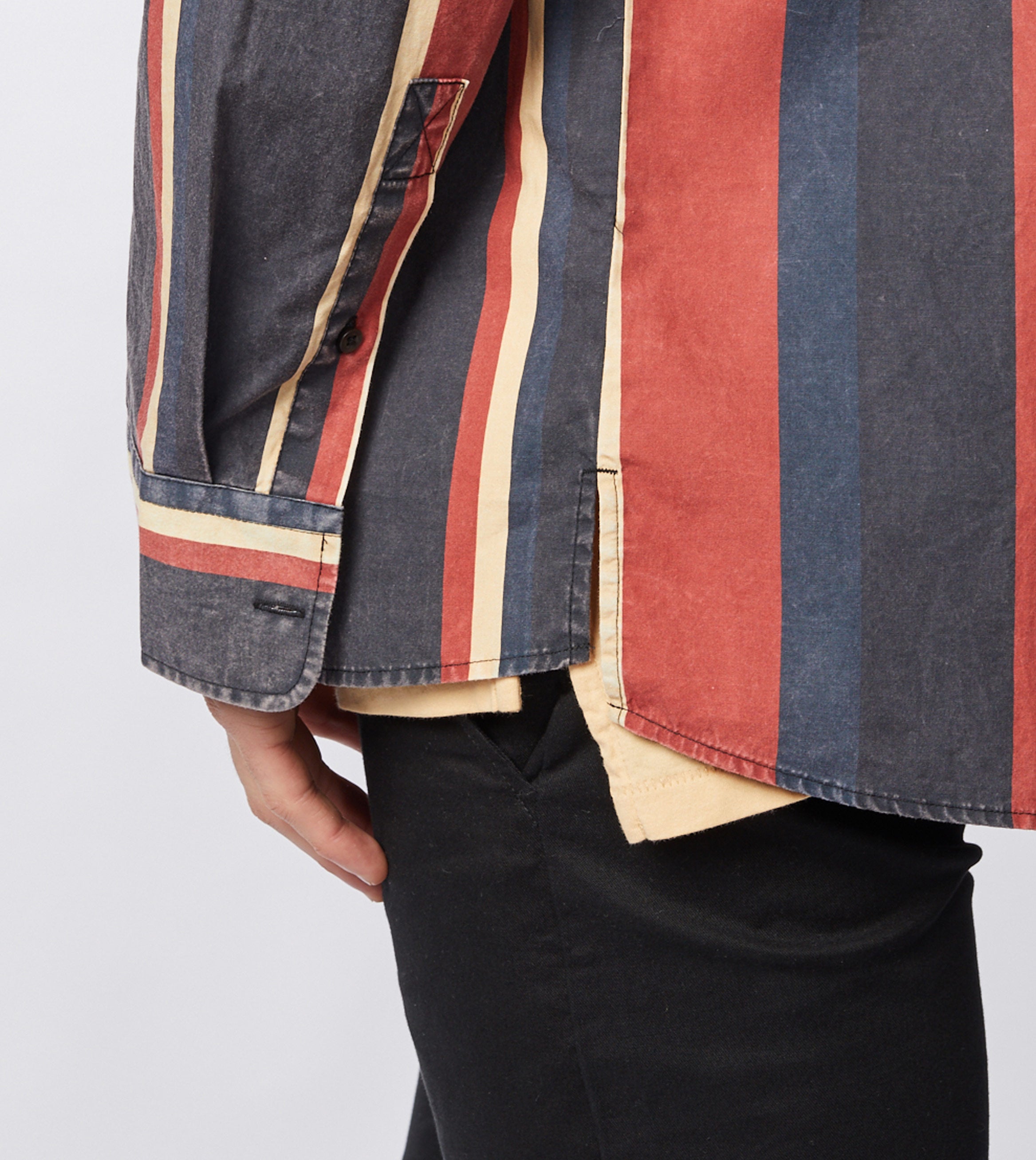 Retro Stripe LS Shirt Black/Ochre