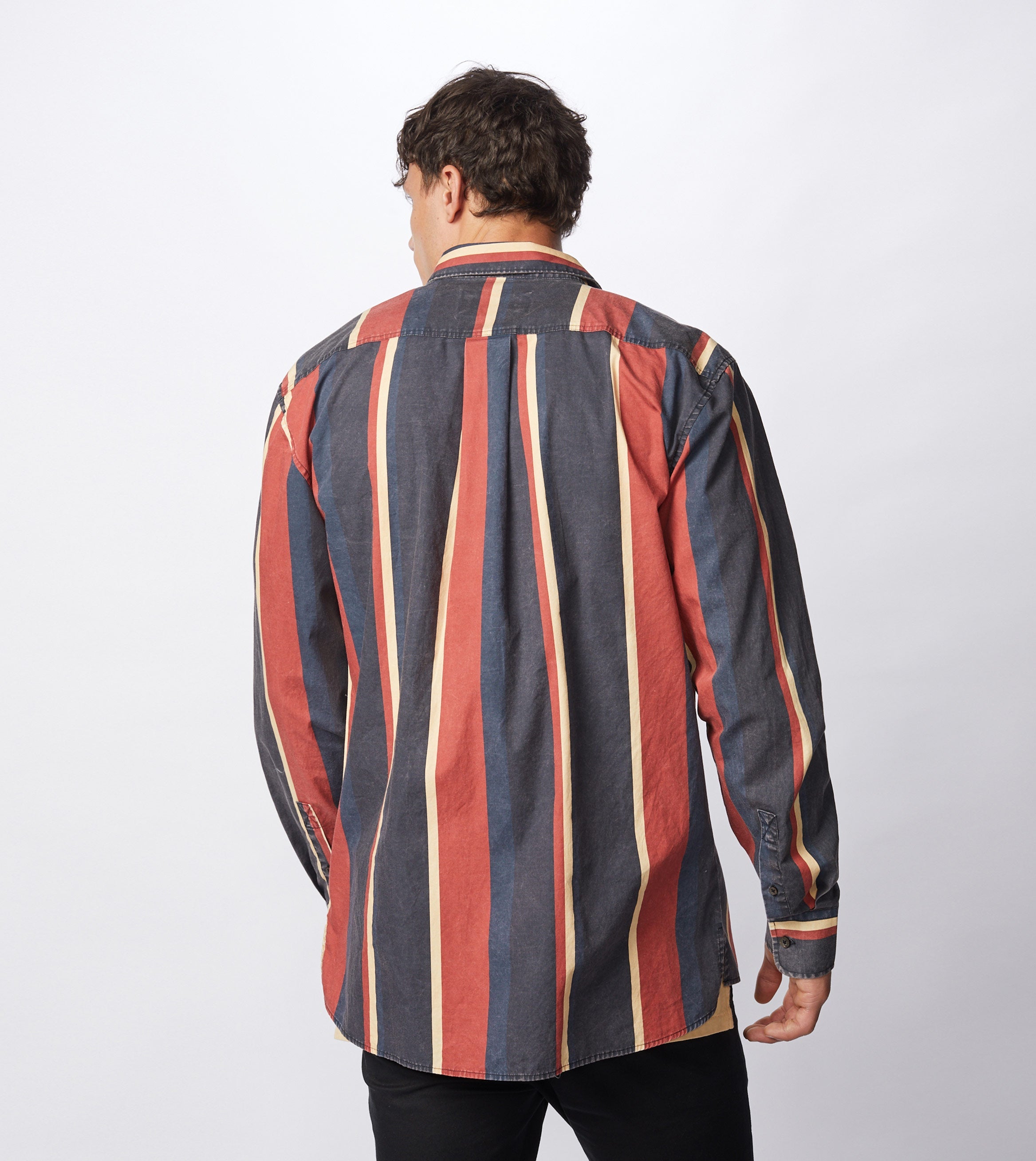 Retro Stripe LS Shirt Black/Ochre