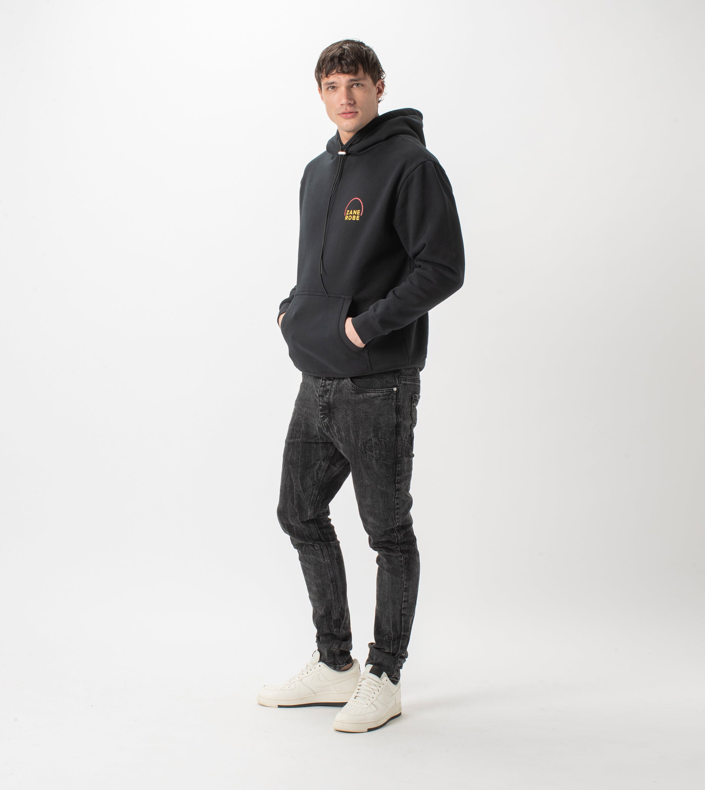 Rising Lowgo Hood Sweat Black