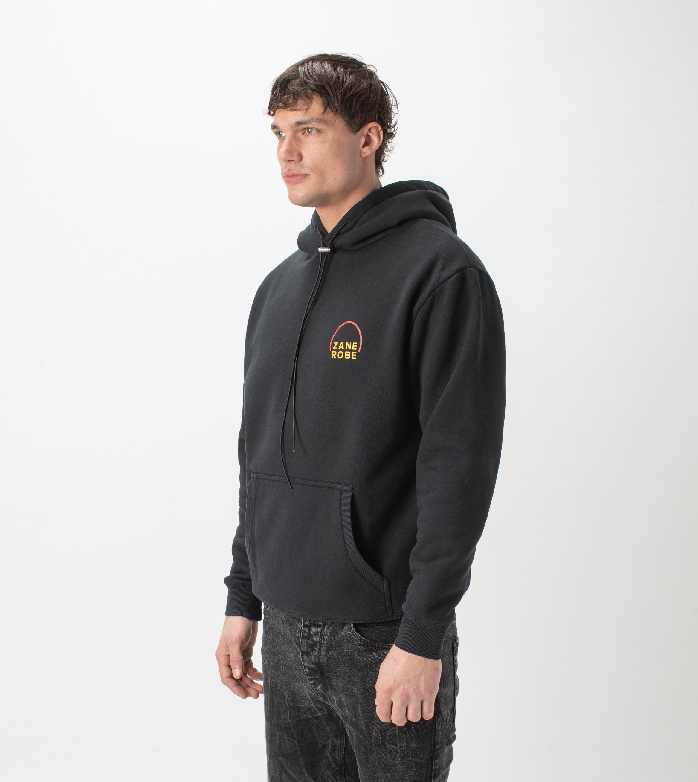 Rising Lowgo Hood Sweat Black