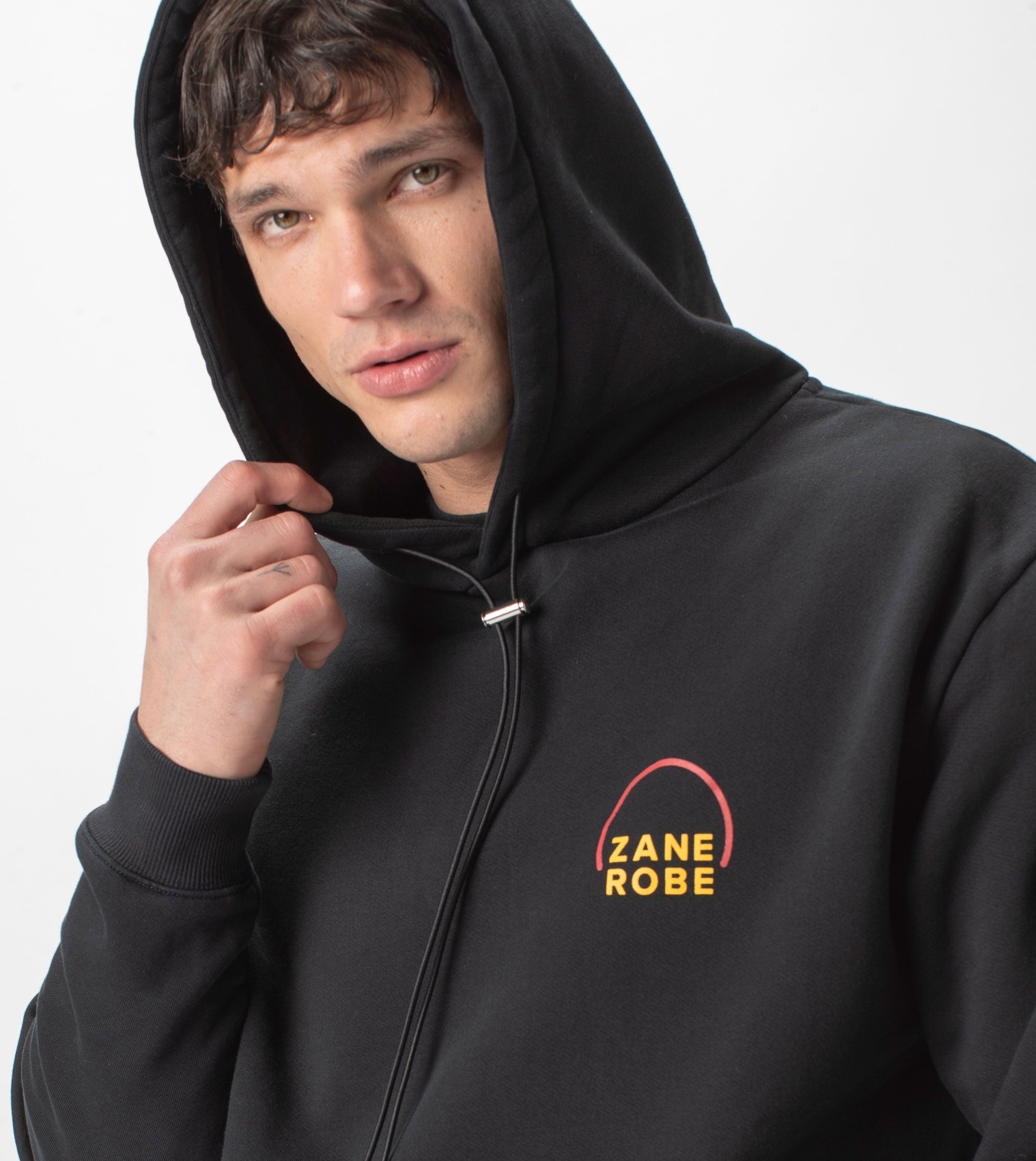 Rising Lowgo Hood Sweat Black
