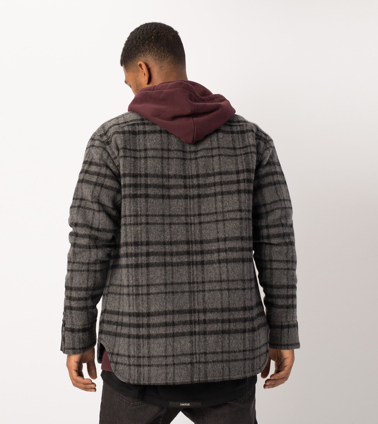 Rugger Plaid Shacket Charcoal Marle/Black - Sale