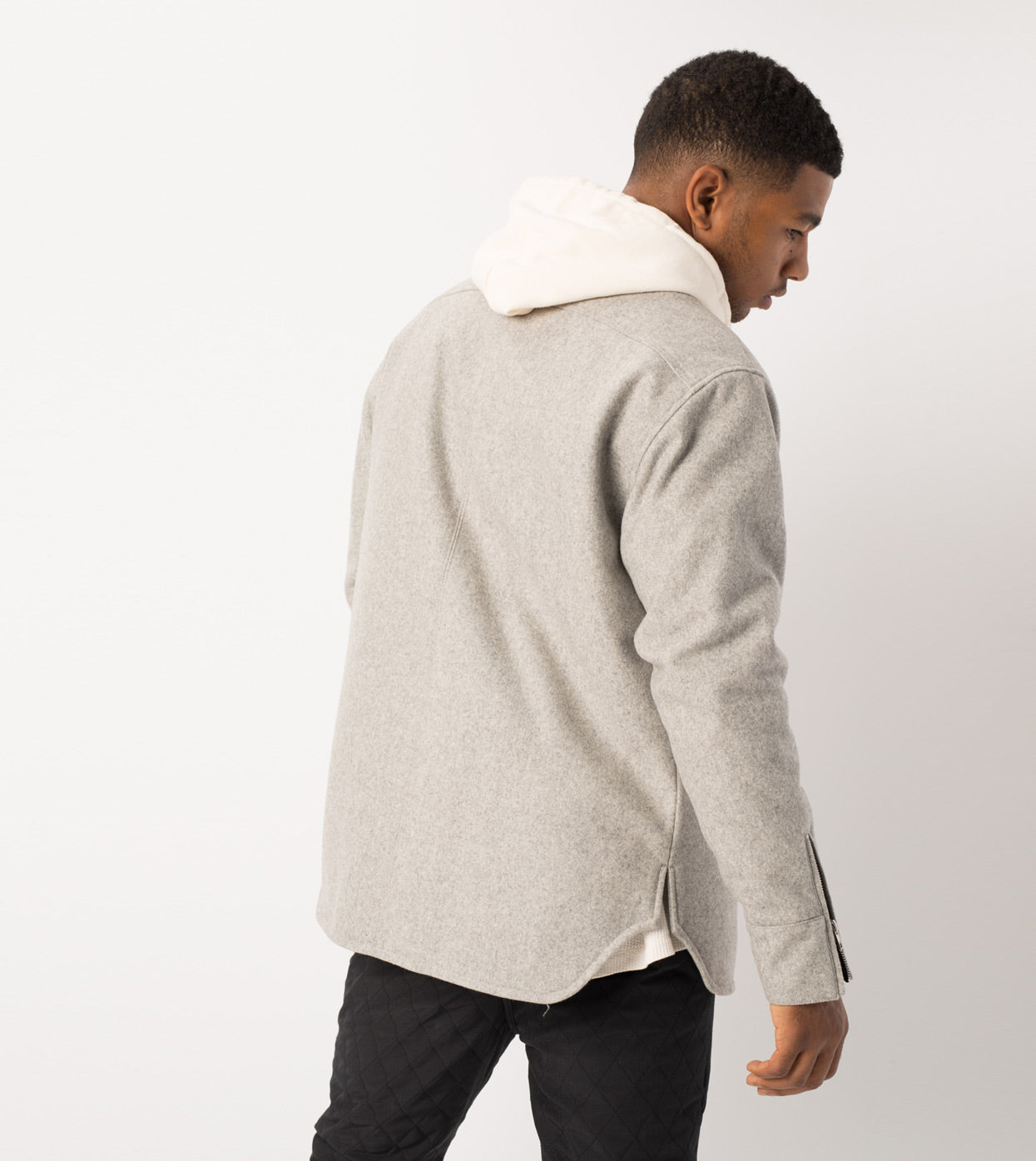 Rugger Shacket Grey Marle - Sale