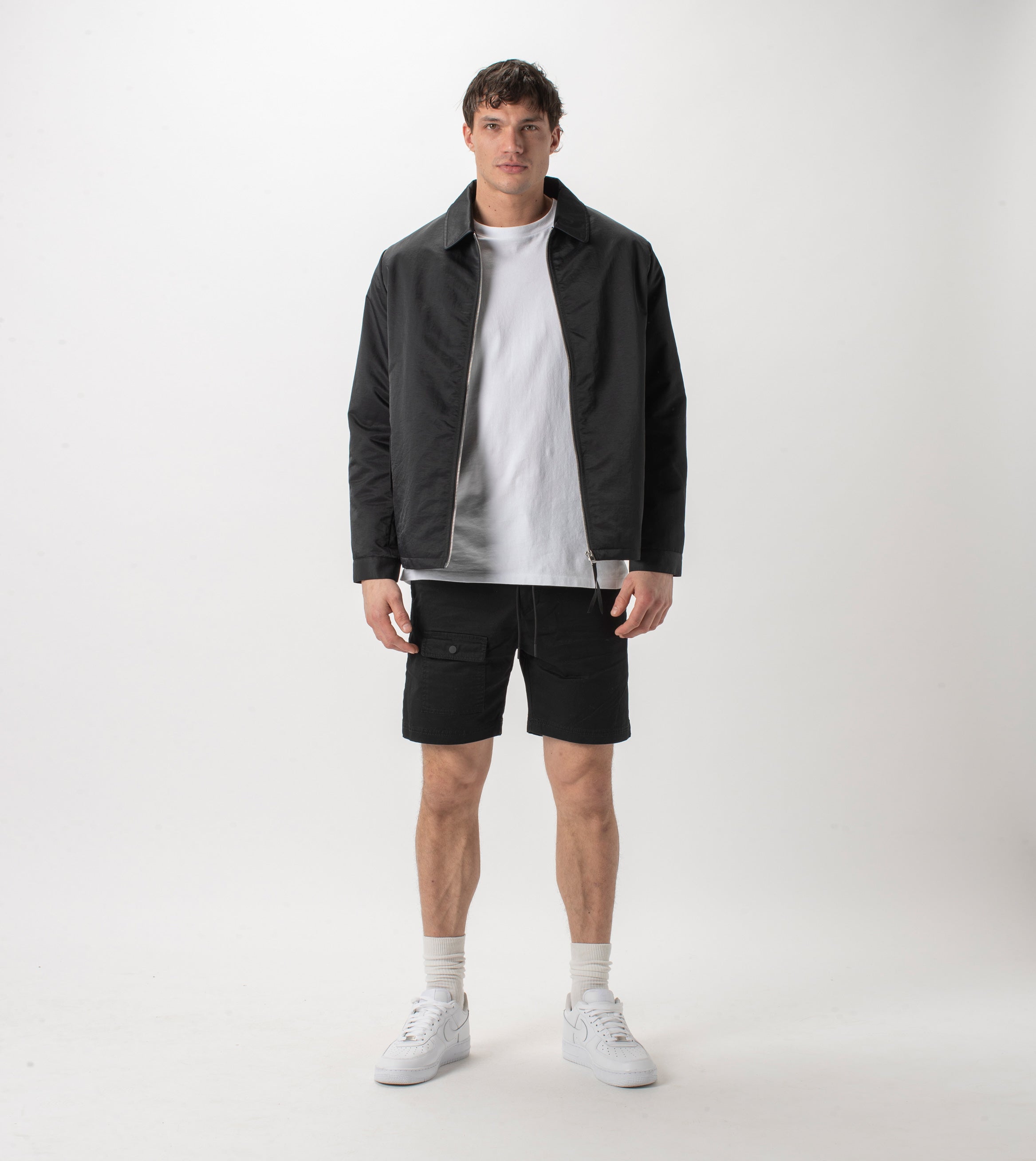 Satin Coach Jacket Black