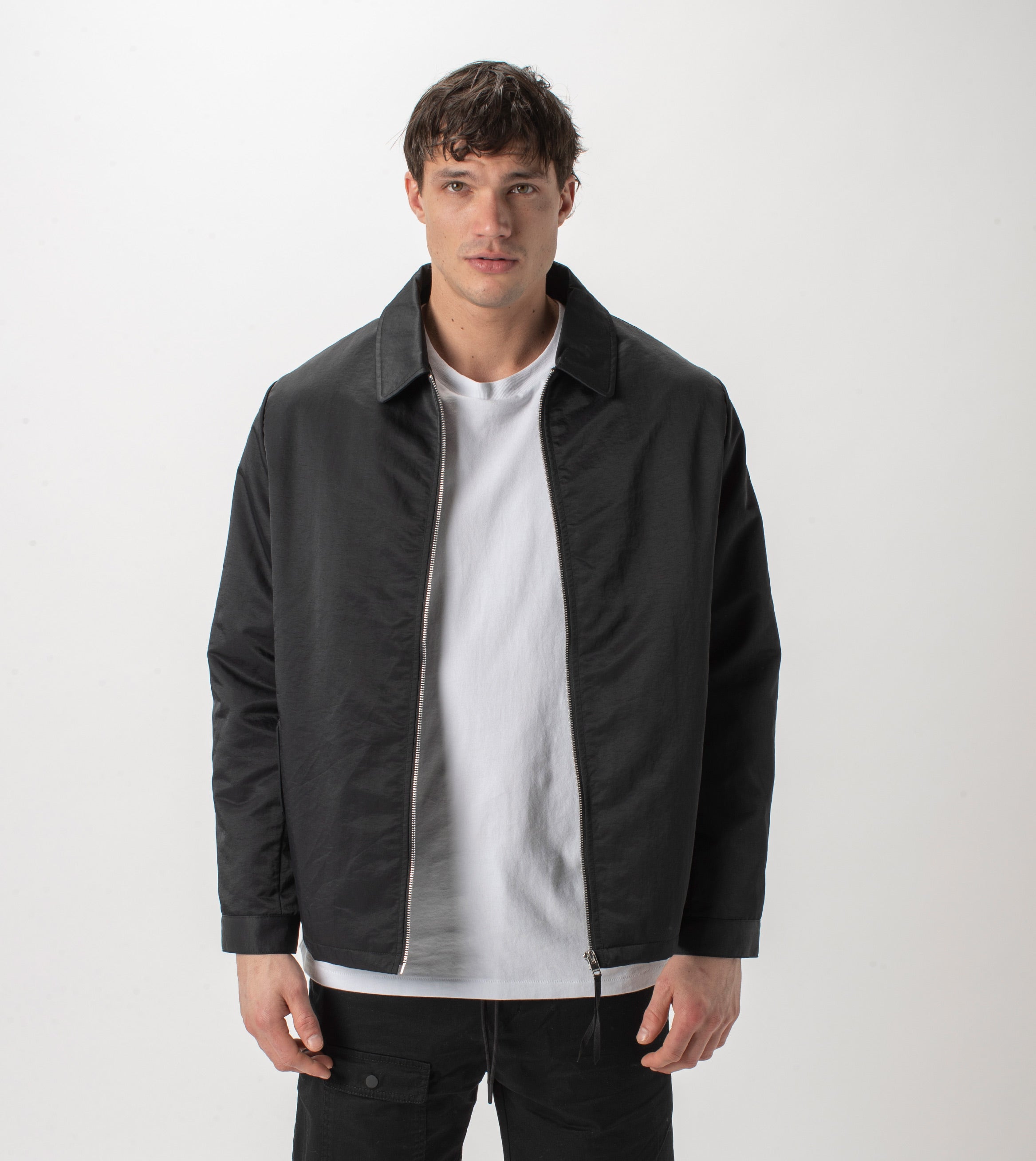 Satin Coach Jacket Black