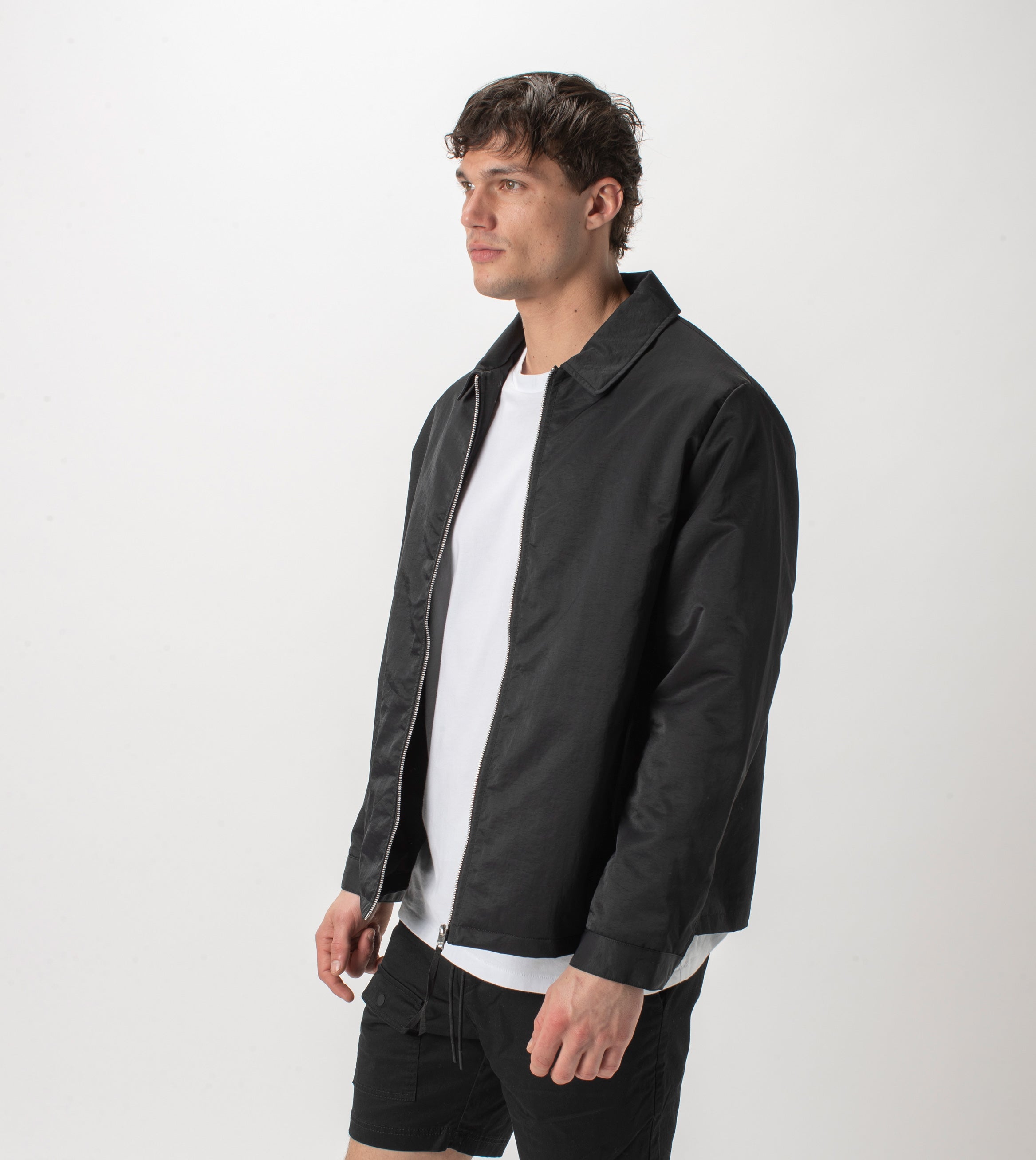 Satin Coach Jacket Black