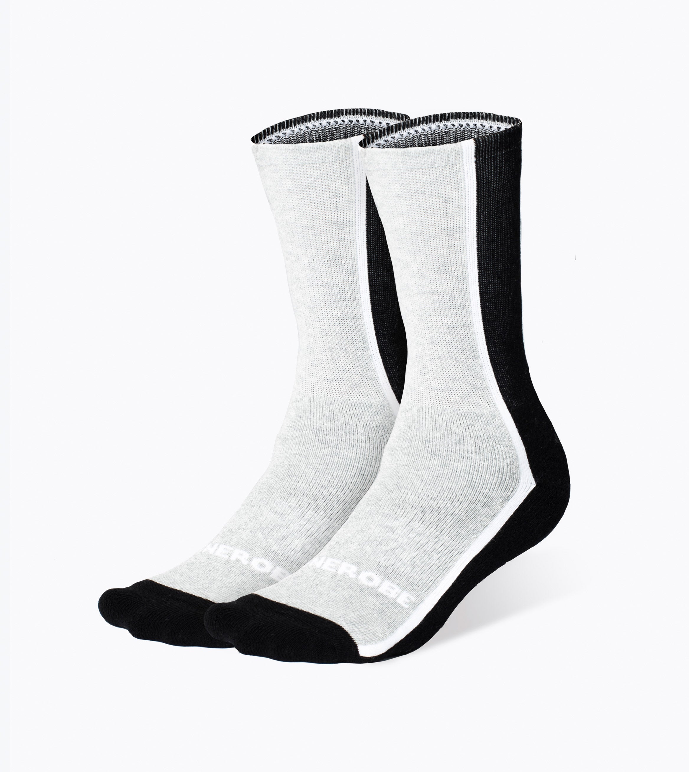 Split High Sock Silver Marle/Black (2 Pack)