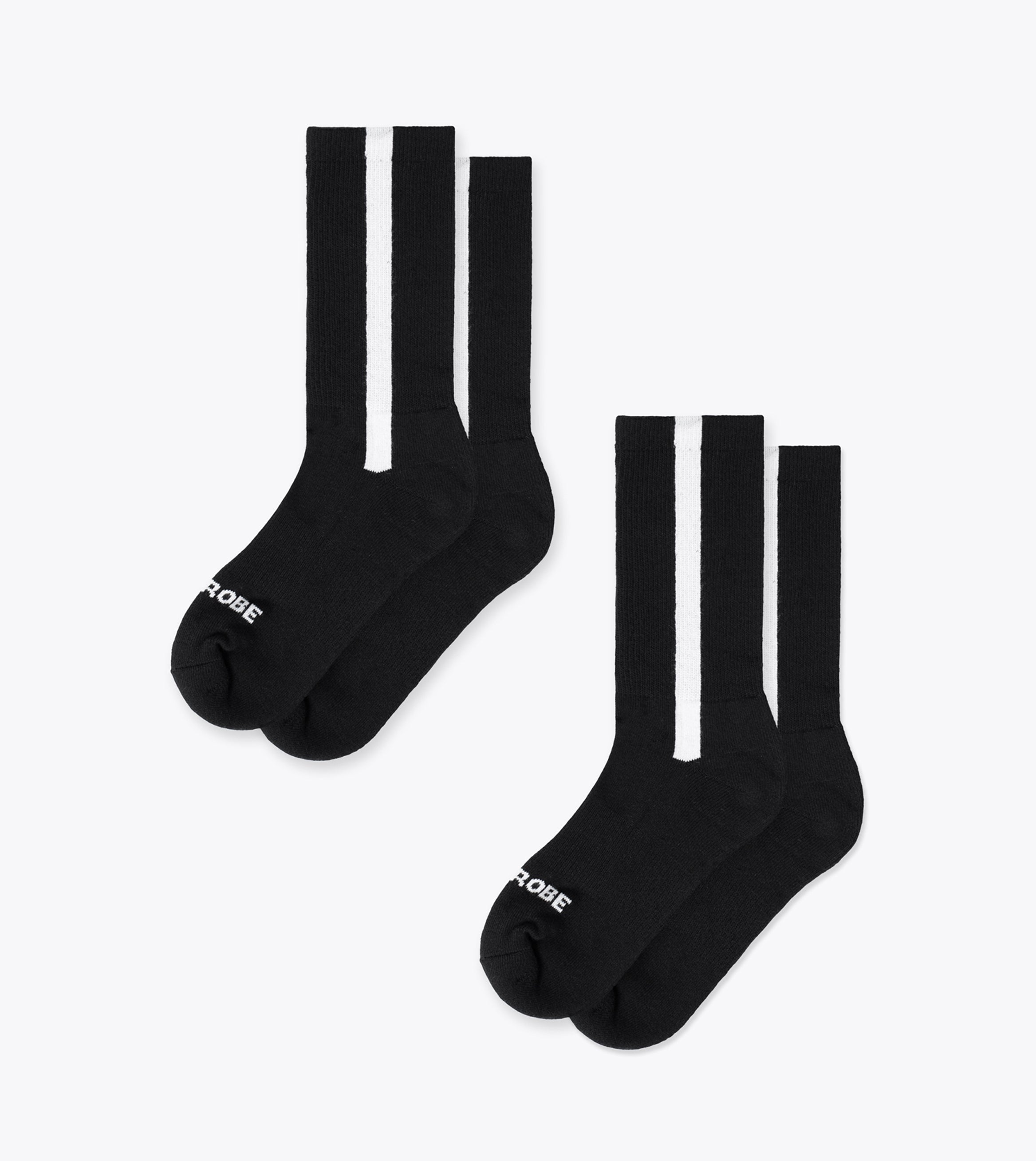 Stripe High Sock Black (2 Pack)