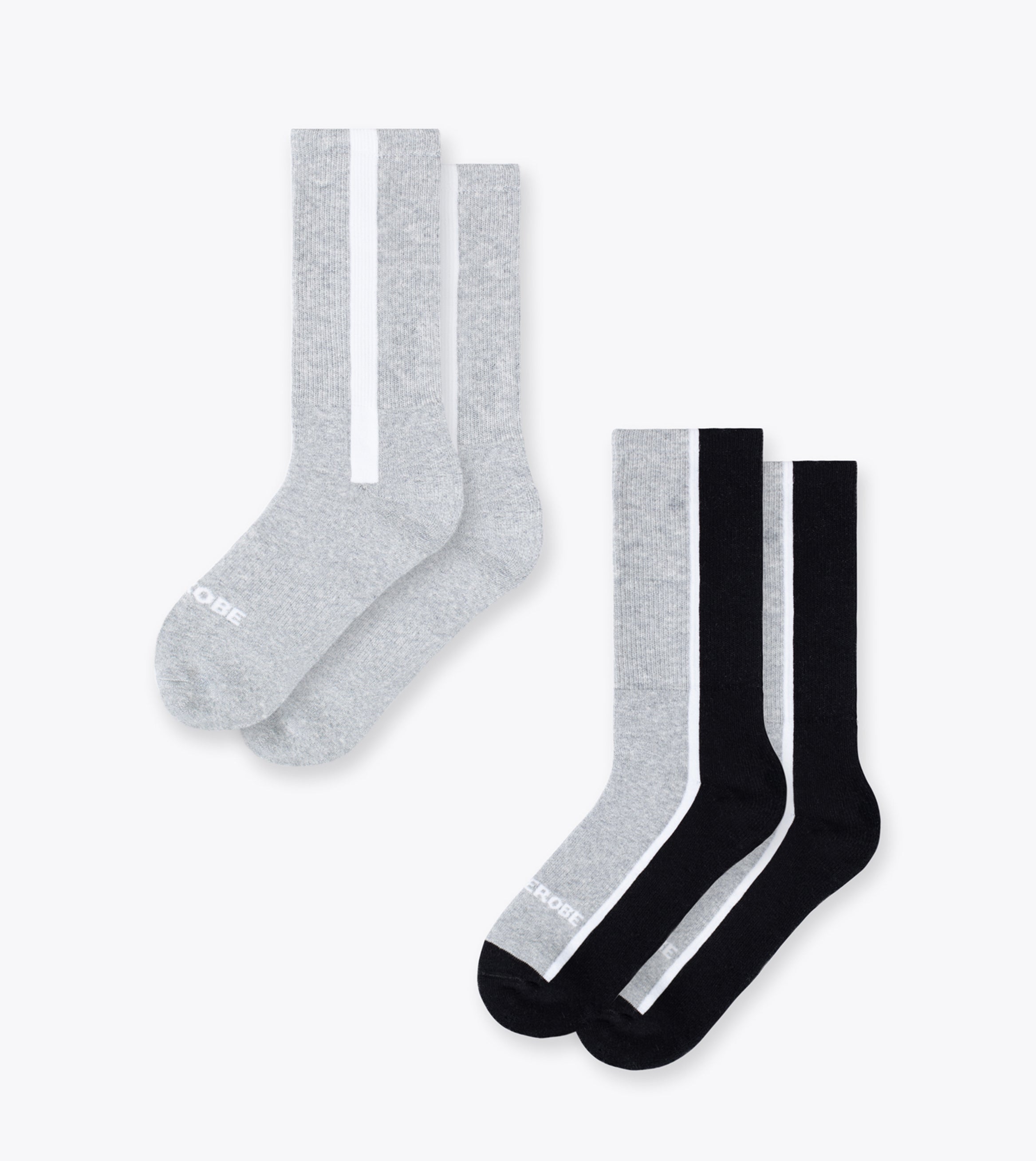 Split High Sock Silver Marle/Black (2 Pack)